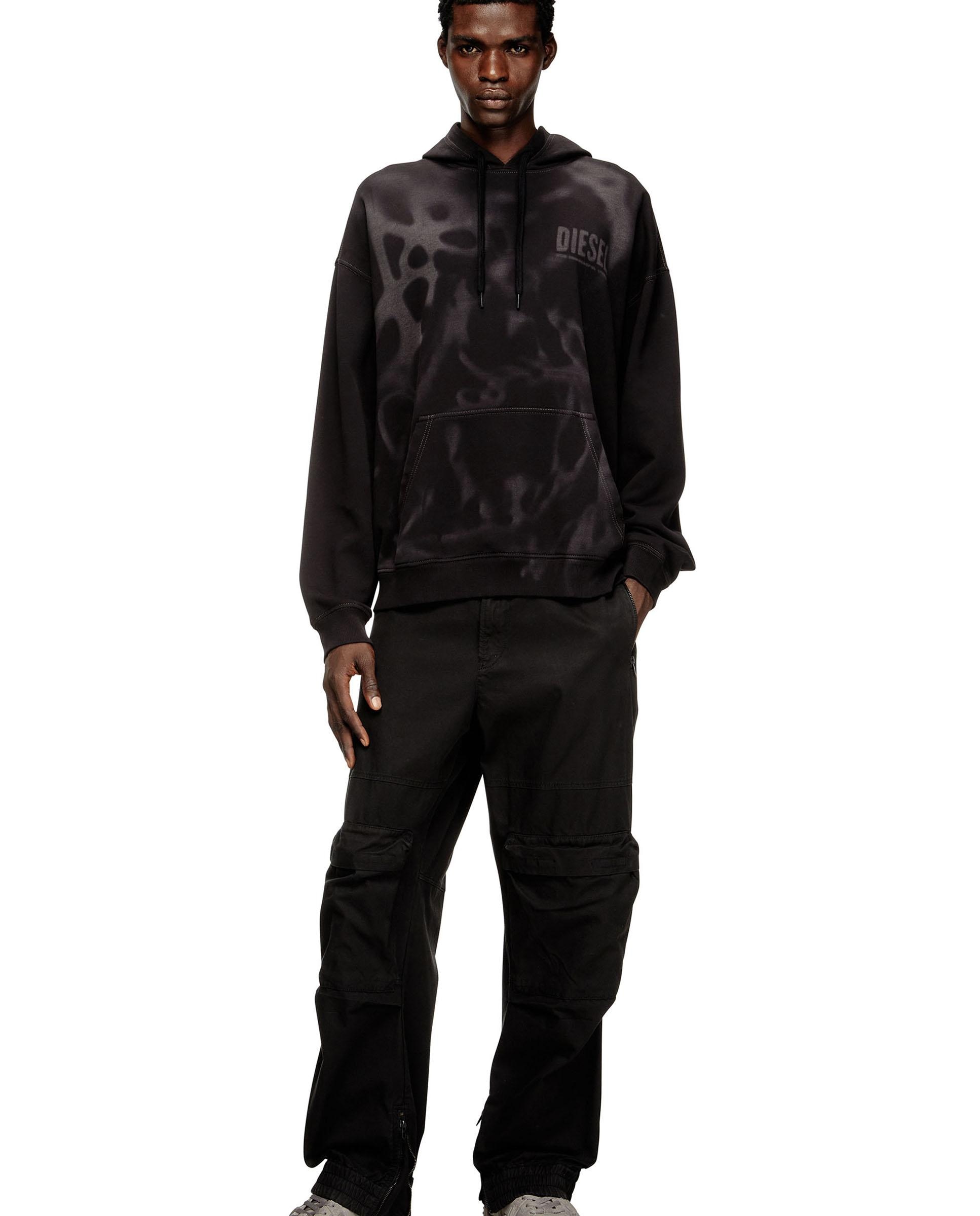 Sudadera con capucha de hombre DIESEL con estampado láser - Negro Negro-3