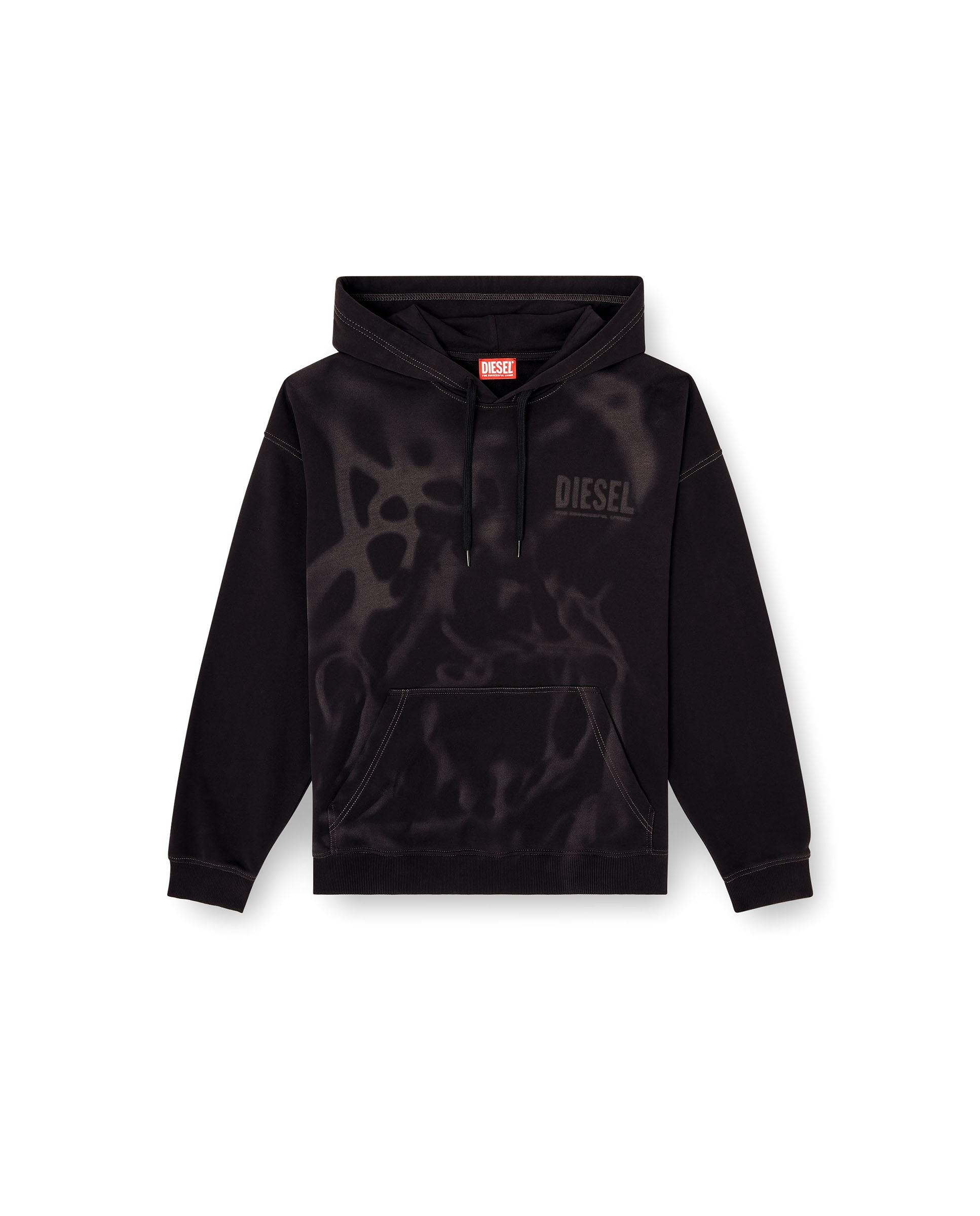 Sudadera con capucha de hombre DIESEL con estampado láser - Negro Negro-4