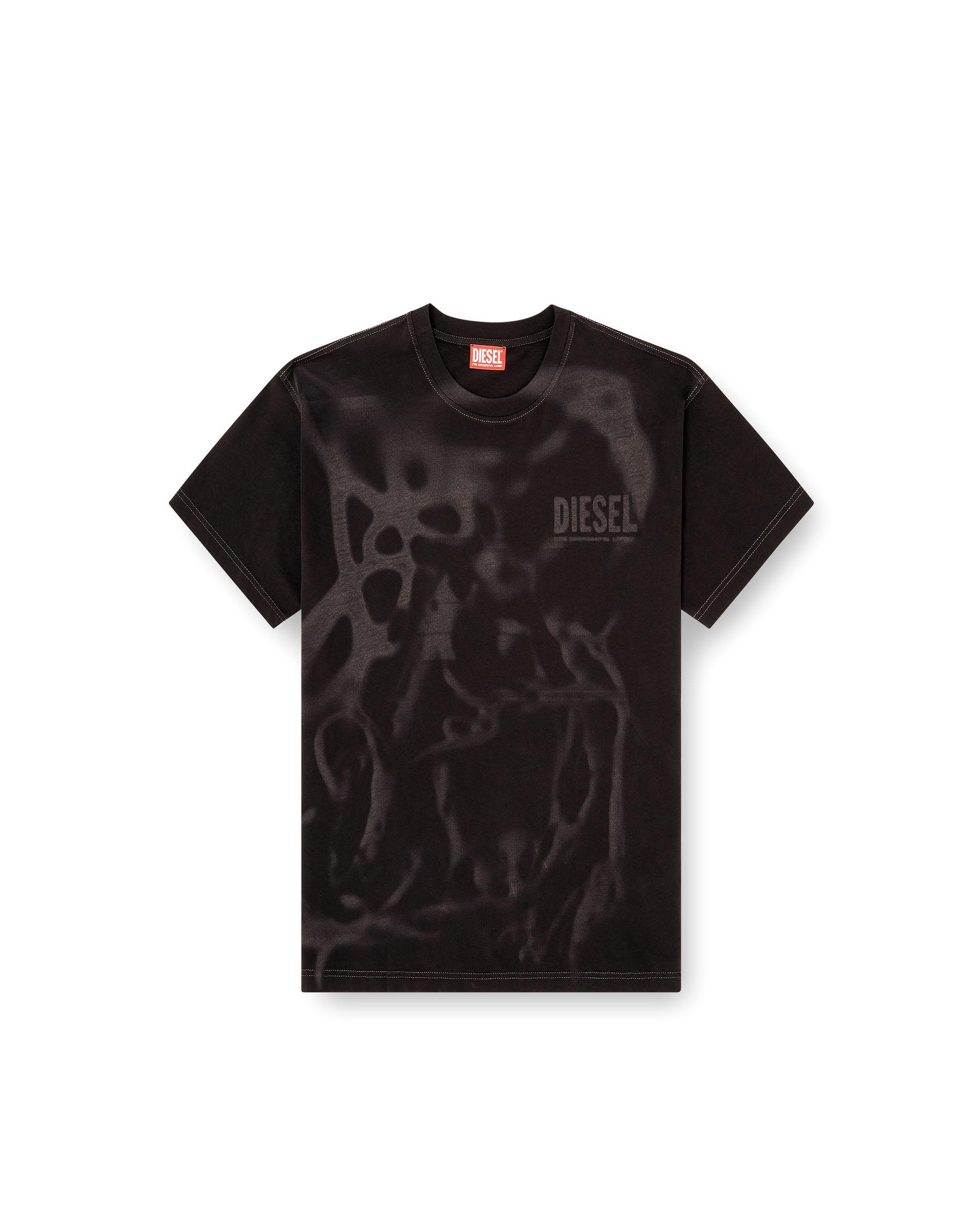 Camiseta de manga corta de hombre DIESEL con estampado láser - Negro Negro-4