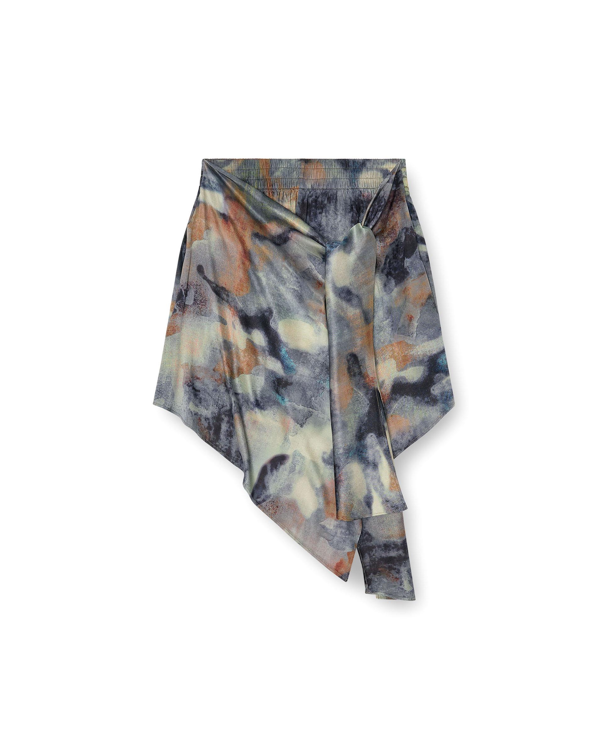 Falda-pantalón de mujer anudada de satén estampada - Diesel - Multicolor Multicolor-4