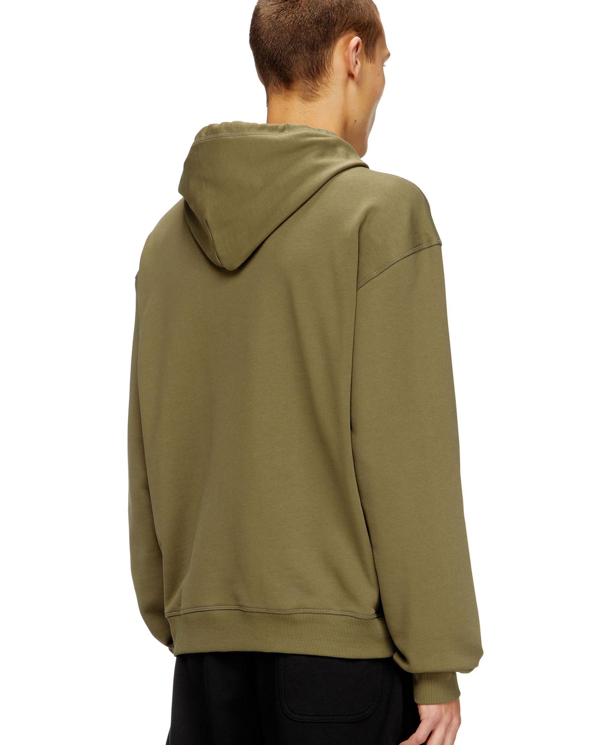 Sudadera de hombre con capucha de algodón con oval d metálico. - Diesel - Kaki Kaki-2