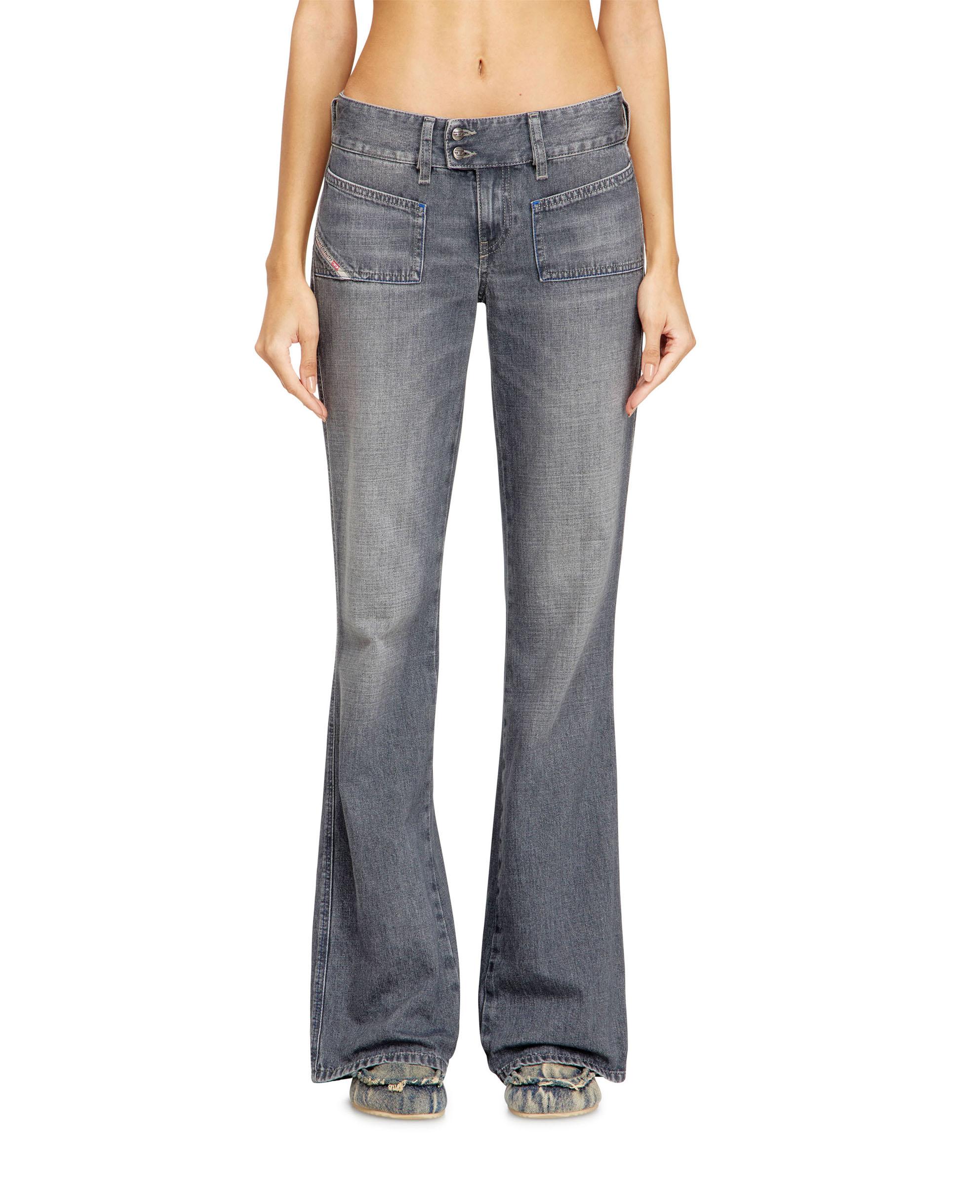 Vaquero recto de mujer DIESEL fit bootcut con bolsillos parche - Gris Gris-1