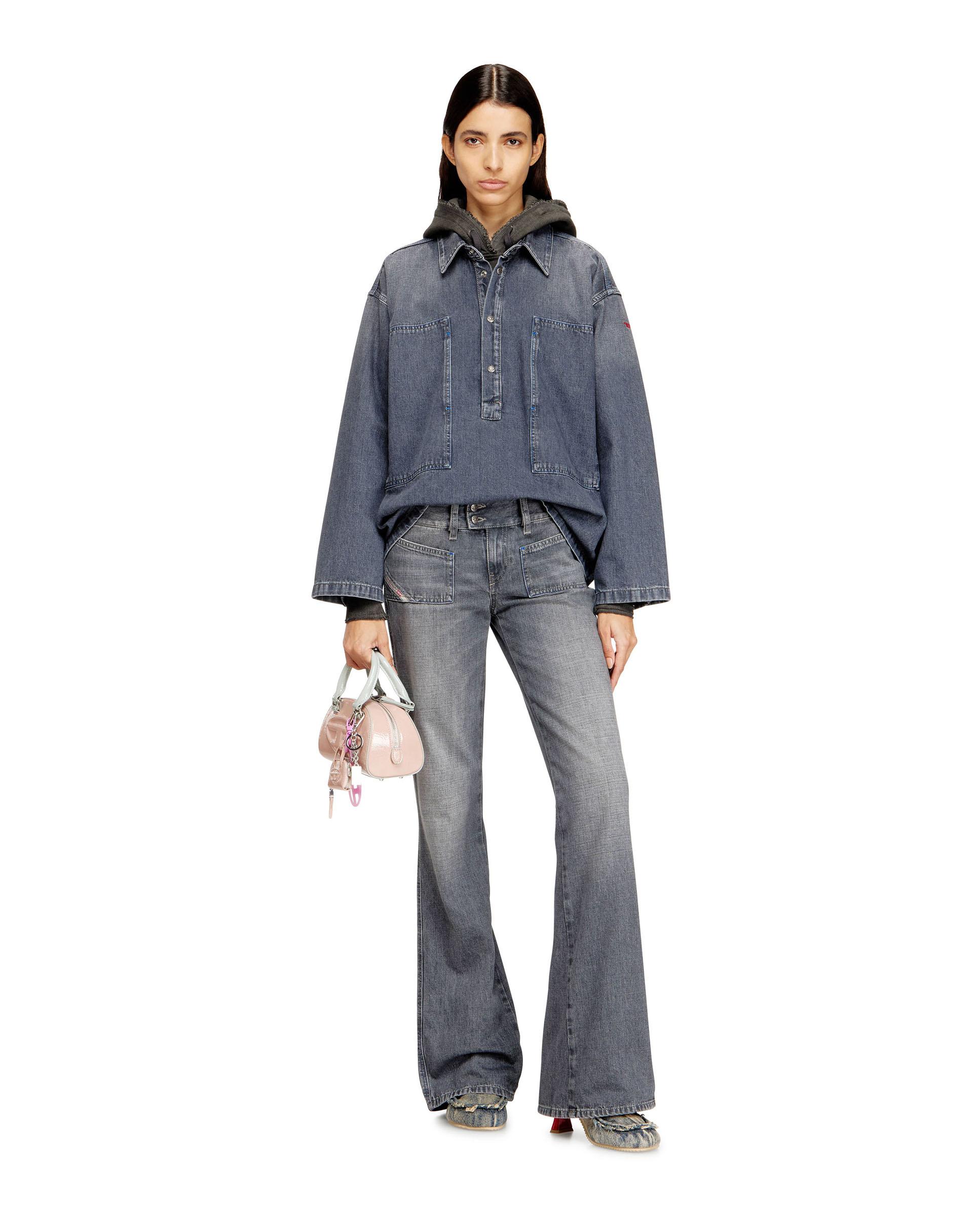 Vaquero recto de mujer DIESEL fit bootcut con bolsillos parche - Gris Gris-4
