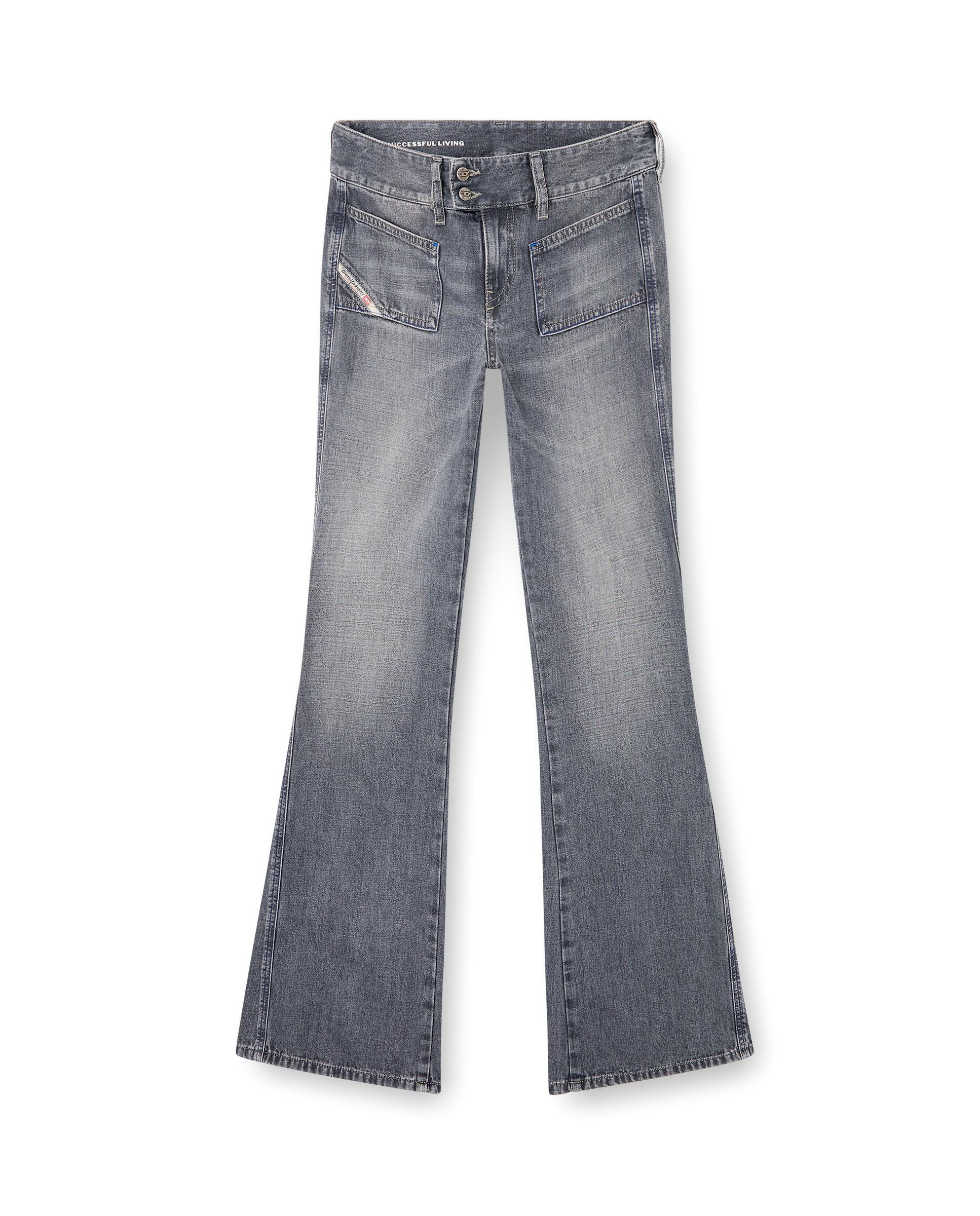 Vaquero recto de mujer DIESEL fit bootcut con bolsillos parche - Gris Gris-5