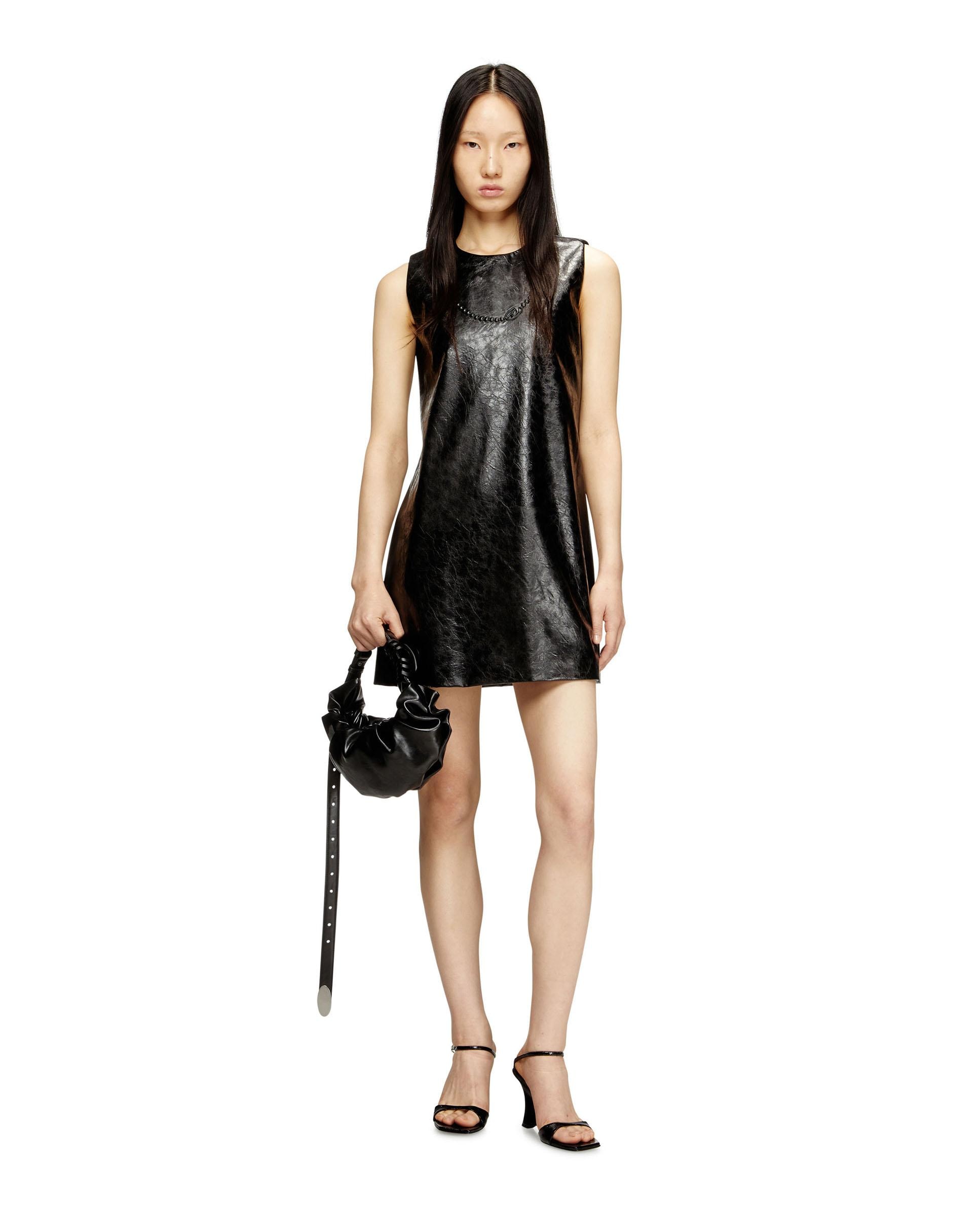 Vestido corto DIESEL sin mangas con tejido texturizado - Negro Negro-4