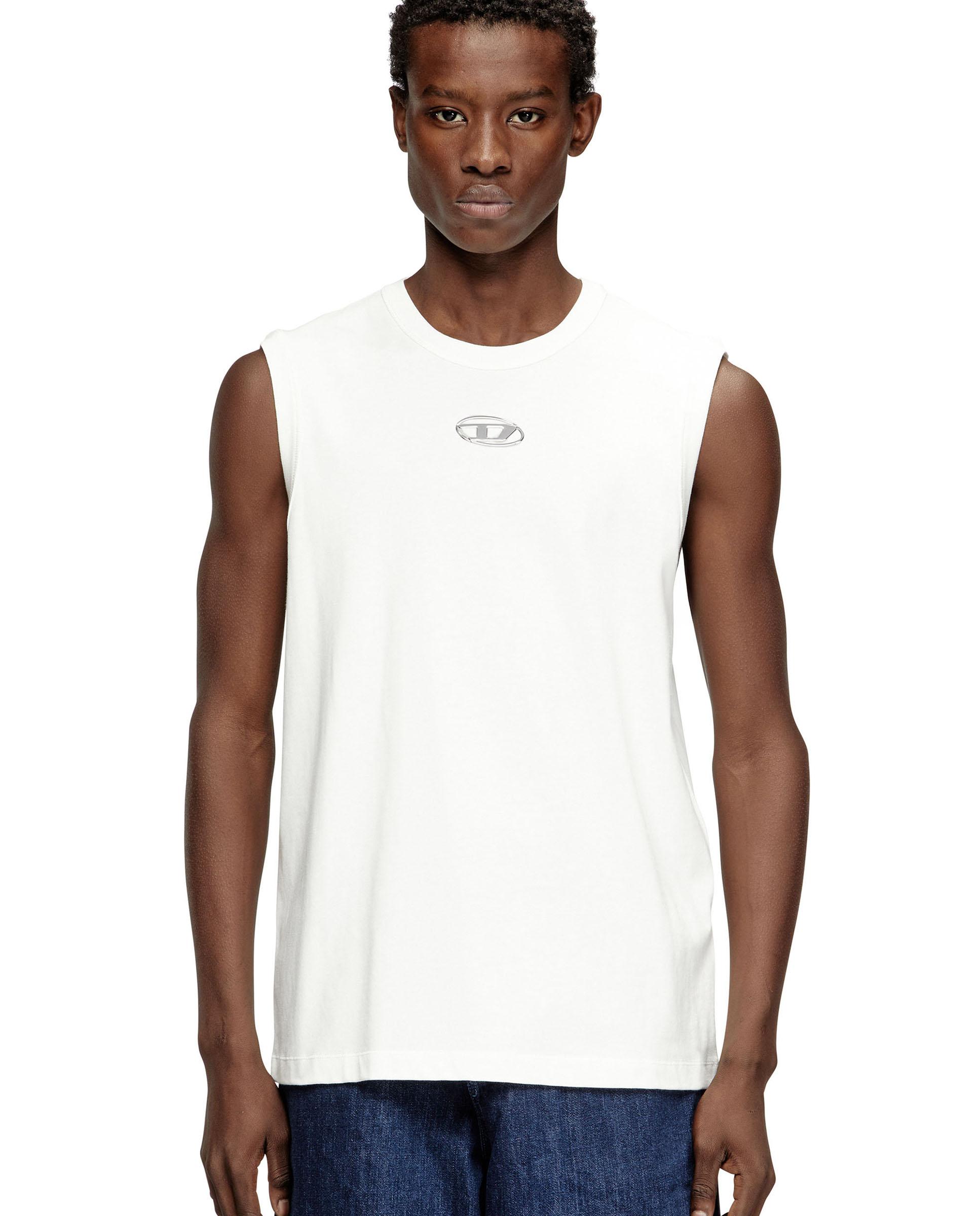 Imagen 1 de Camiseta de tirantes de hombre de algodón con oval d metálico - Diesel - Blanco Blanco
