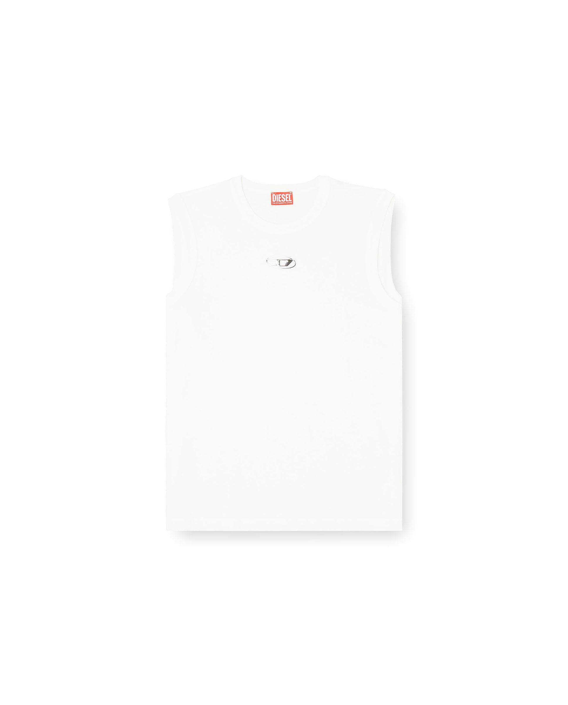 Imagen 4 de Camiseta de tirantes de hombre de algodón con oval d metálico - Diesel - Blanco Blanco