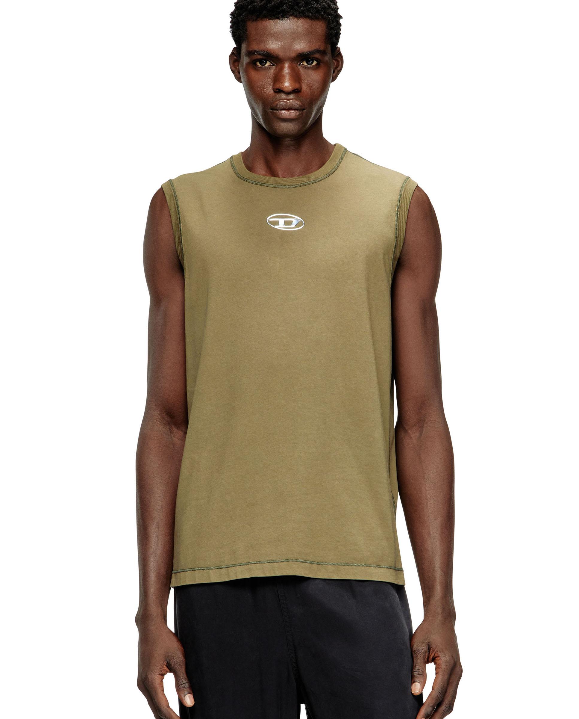 Imagen 1 de Camiseta de tirantes de hombre de algodón con oval d metálico - Diesel - Kaki Kaki
