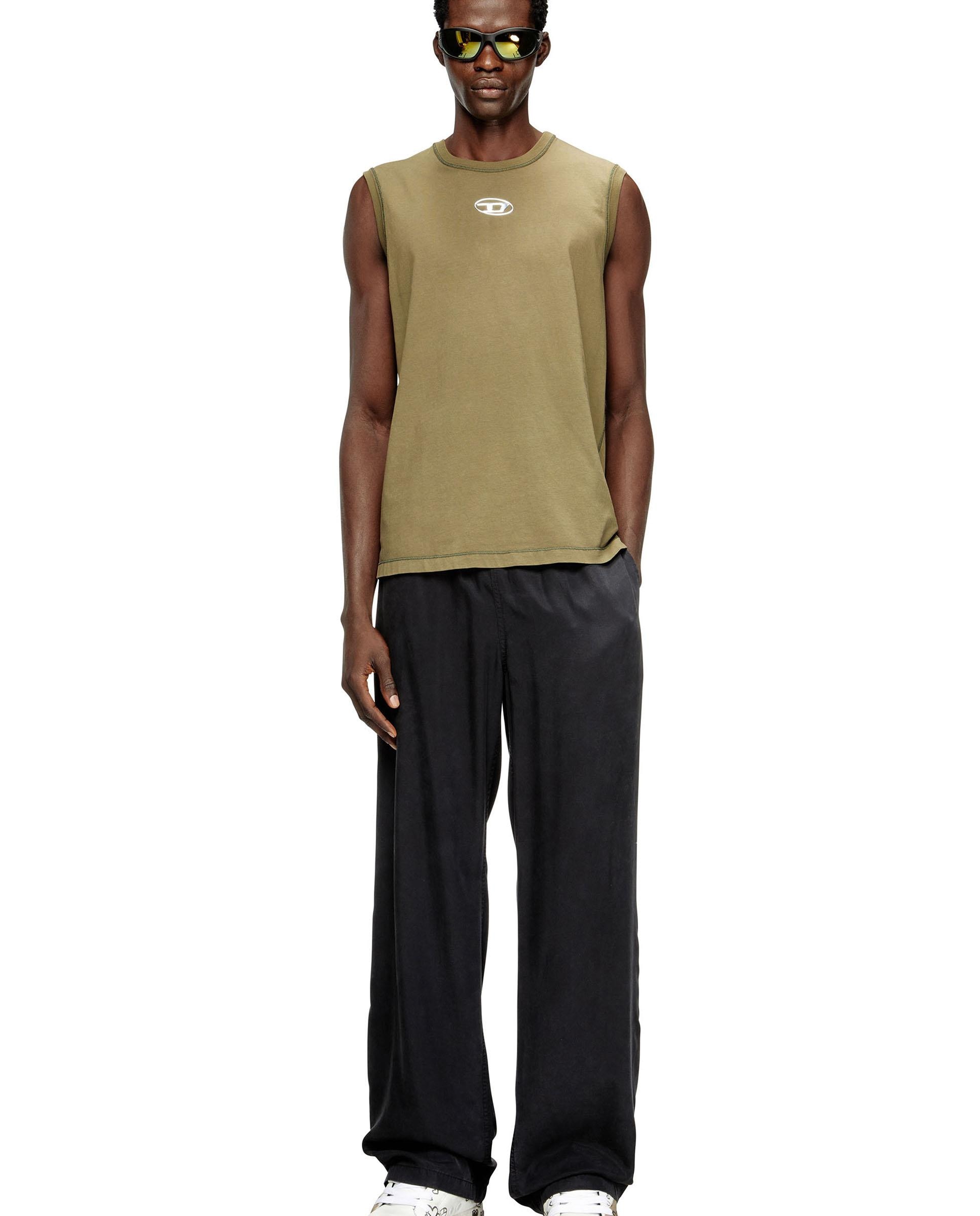 Imagen 3 de Camiseta de tirantes de hombre de algodón con oval d metálico - Diesel - Kaki Kaki