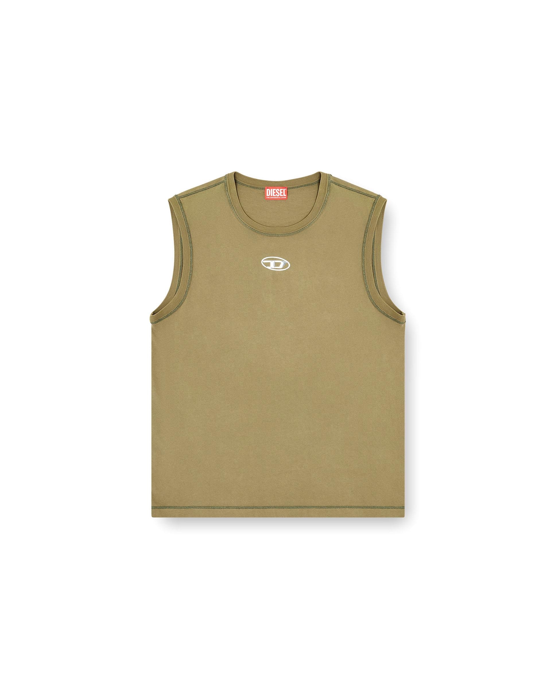 Imagen 4 de Camiseta de tirantes de hombre de algodón con oval d metálico - Diesel - Kaki Kaki