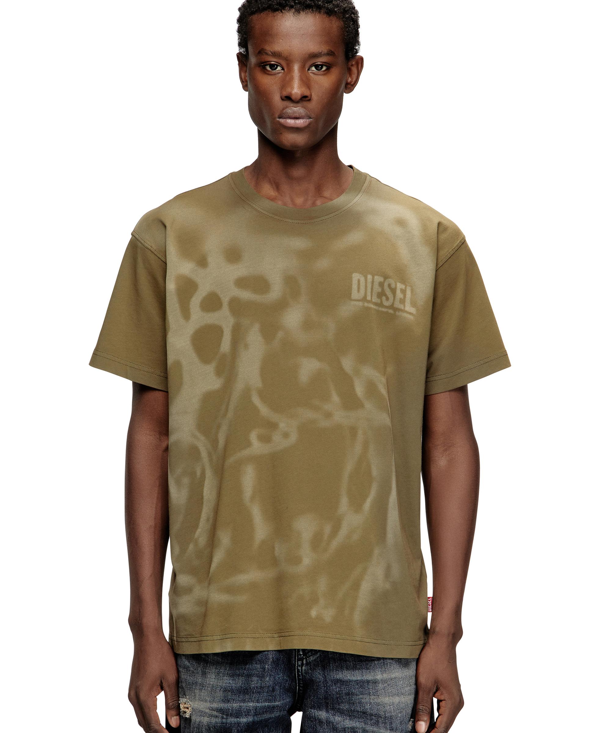 Camiseta de manga corta de hombre DIESEL con estampado láser - Kaki Kaki-1