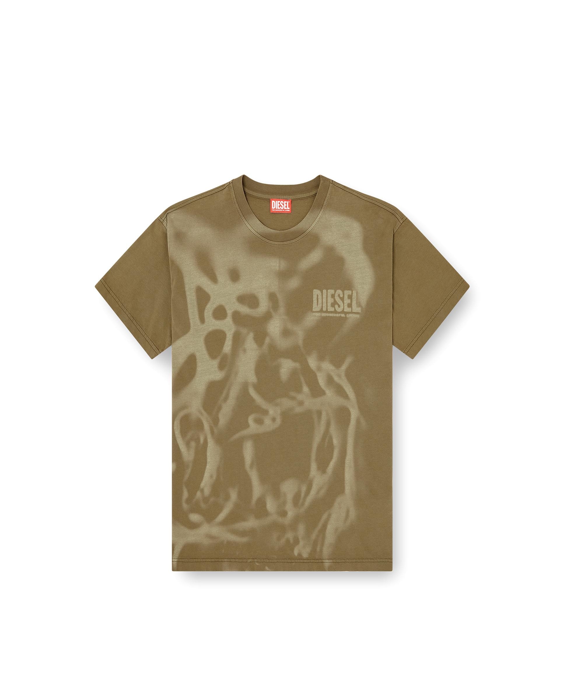 Camiseta de manga corta de hombre DIESEL con estampado láser - Kaki Kaki-6