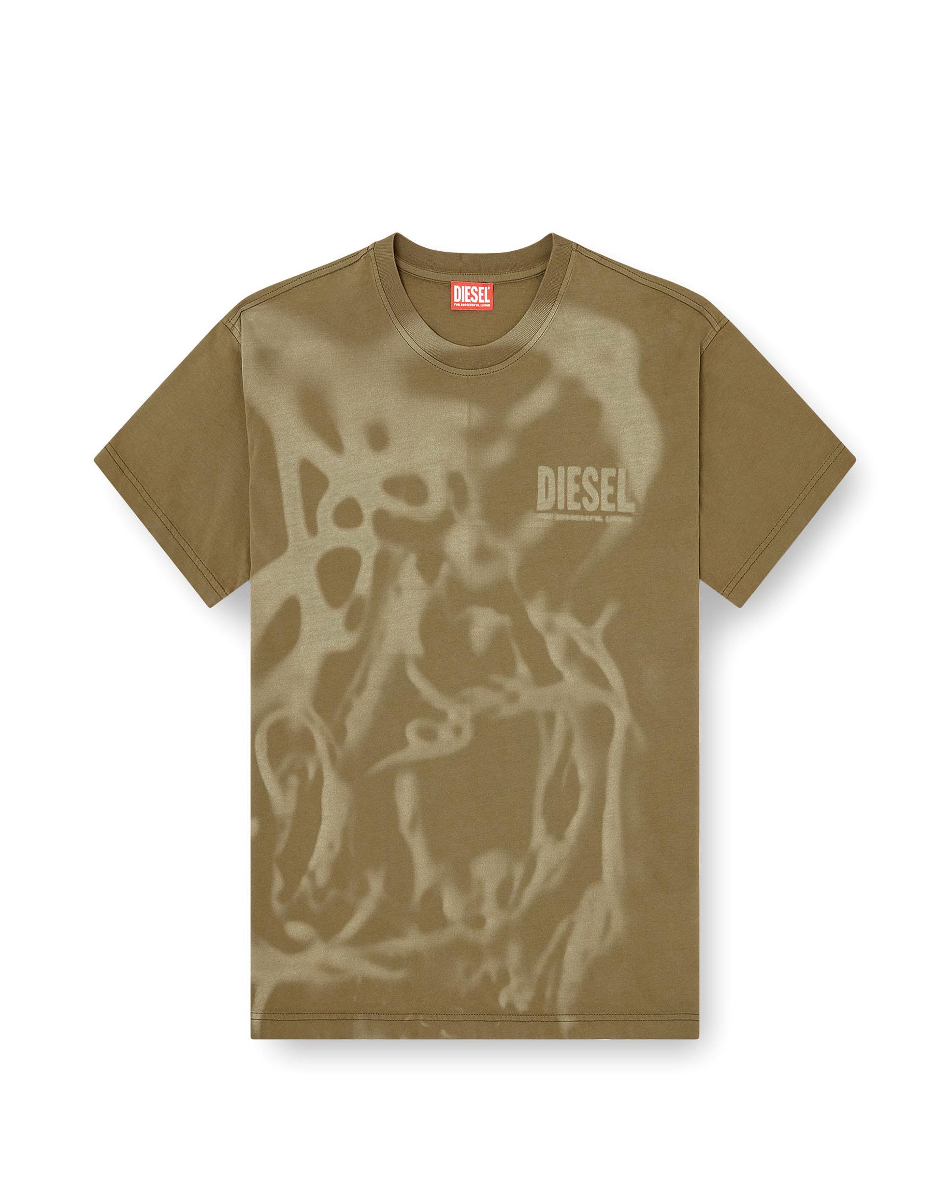Camiseta de manga corta de hombre DIESEL con estampado láser - Kaki Kaki-5