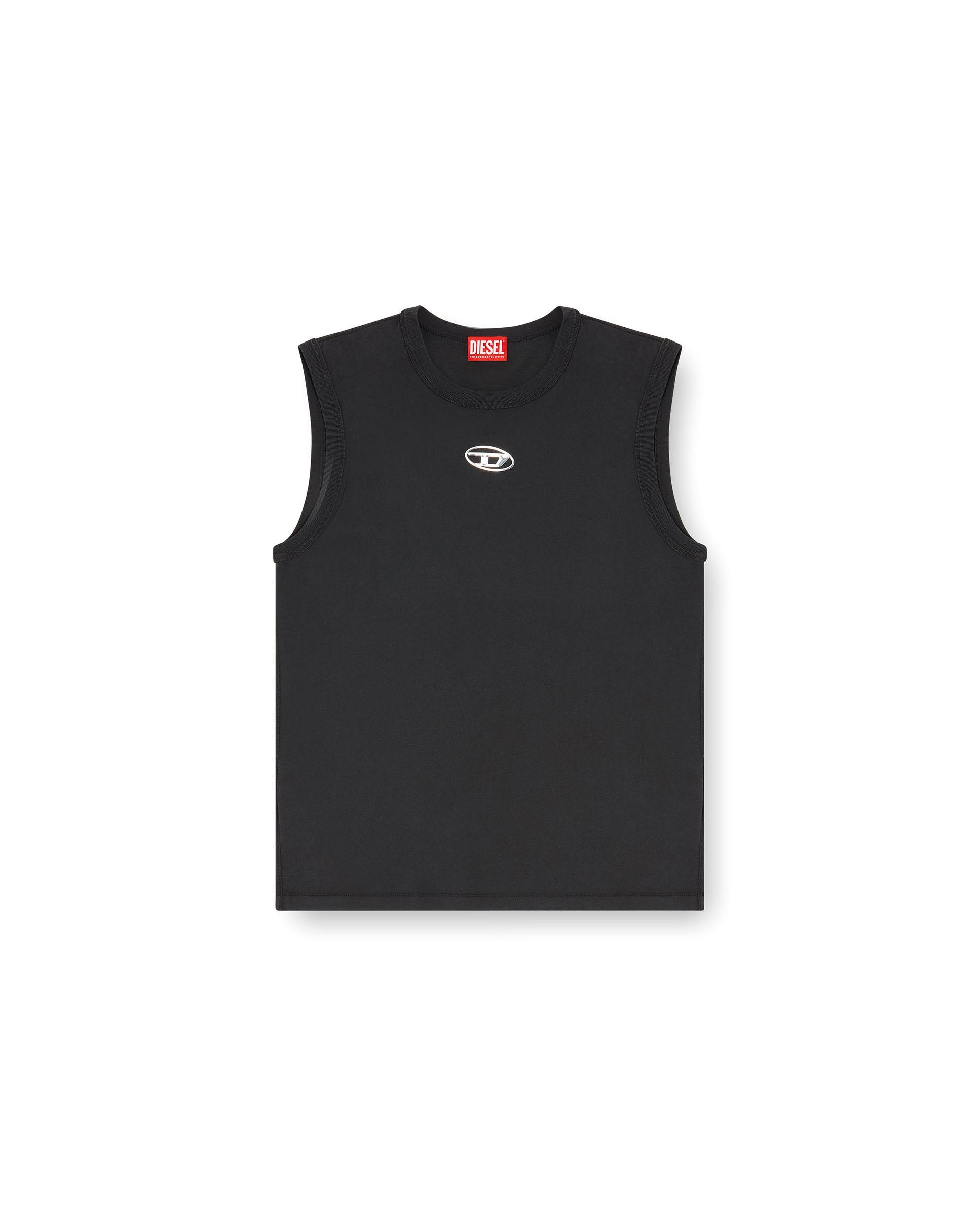 Imagen 4 de Camiseta de tirantes de hombre de algodón con oval d metálico - Diesel - Negro Negro