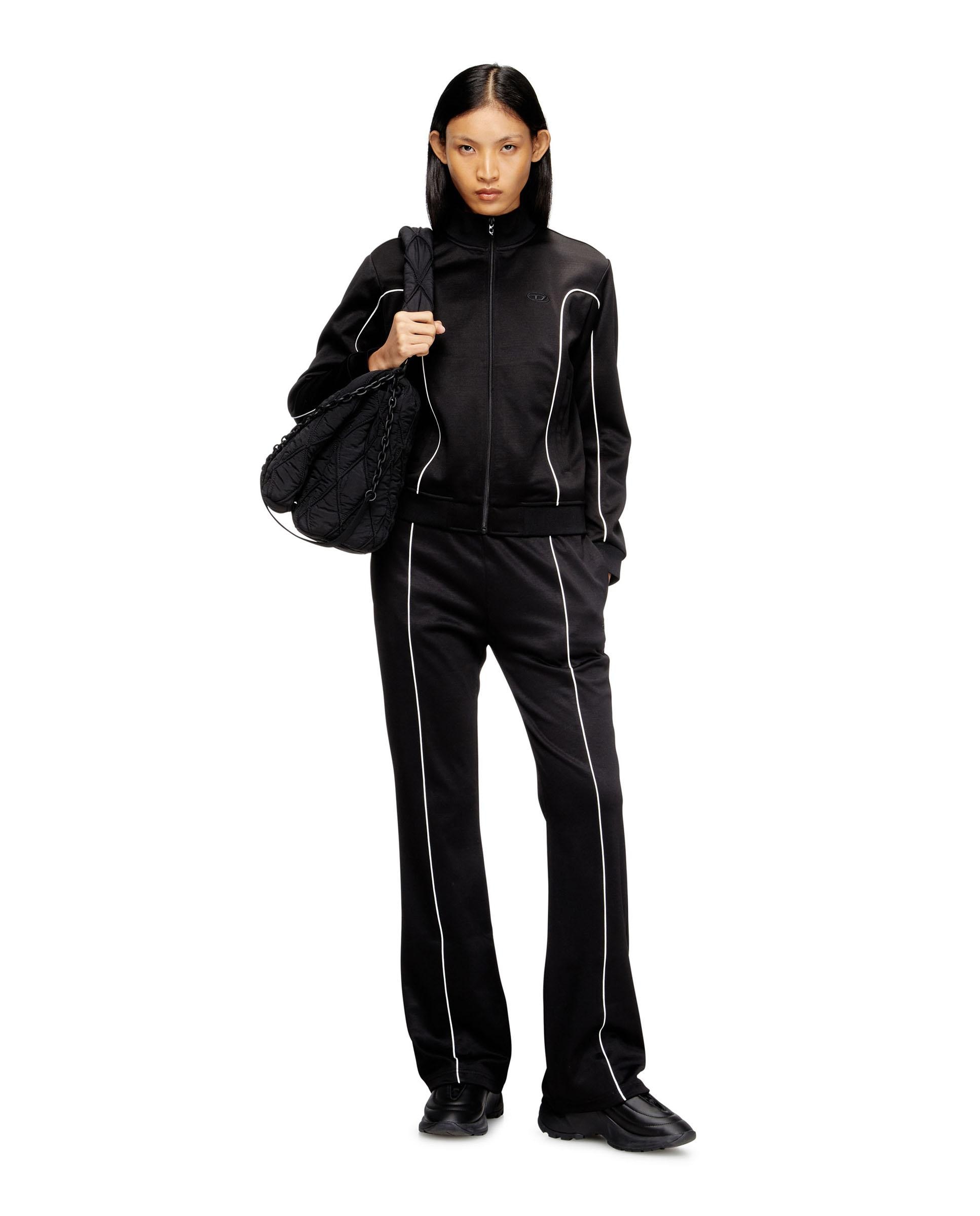 Cazadora de mujer regular con ribetes a contraste - Diesel - Negro Negro-3