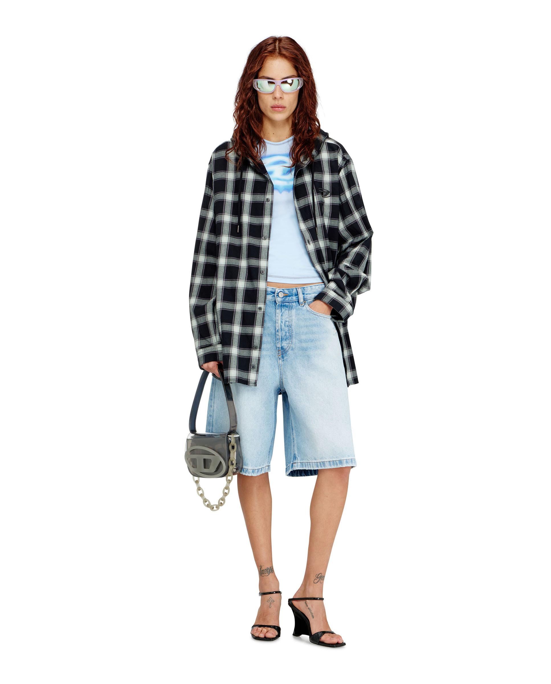 Short vaquero de mujer 100% algodón con 5 bolsillos - Diesel - Azul claro Azul claro-3