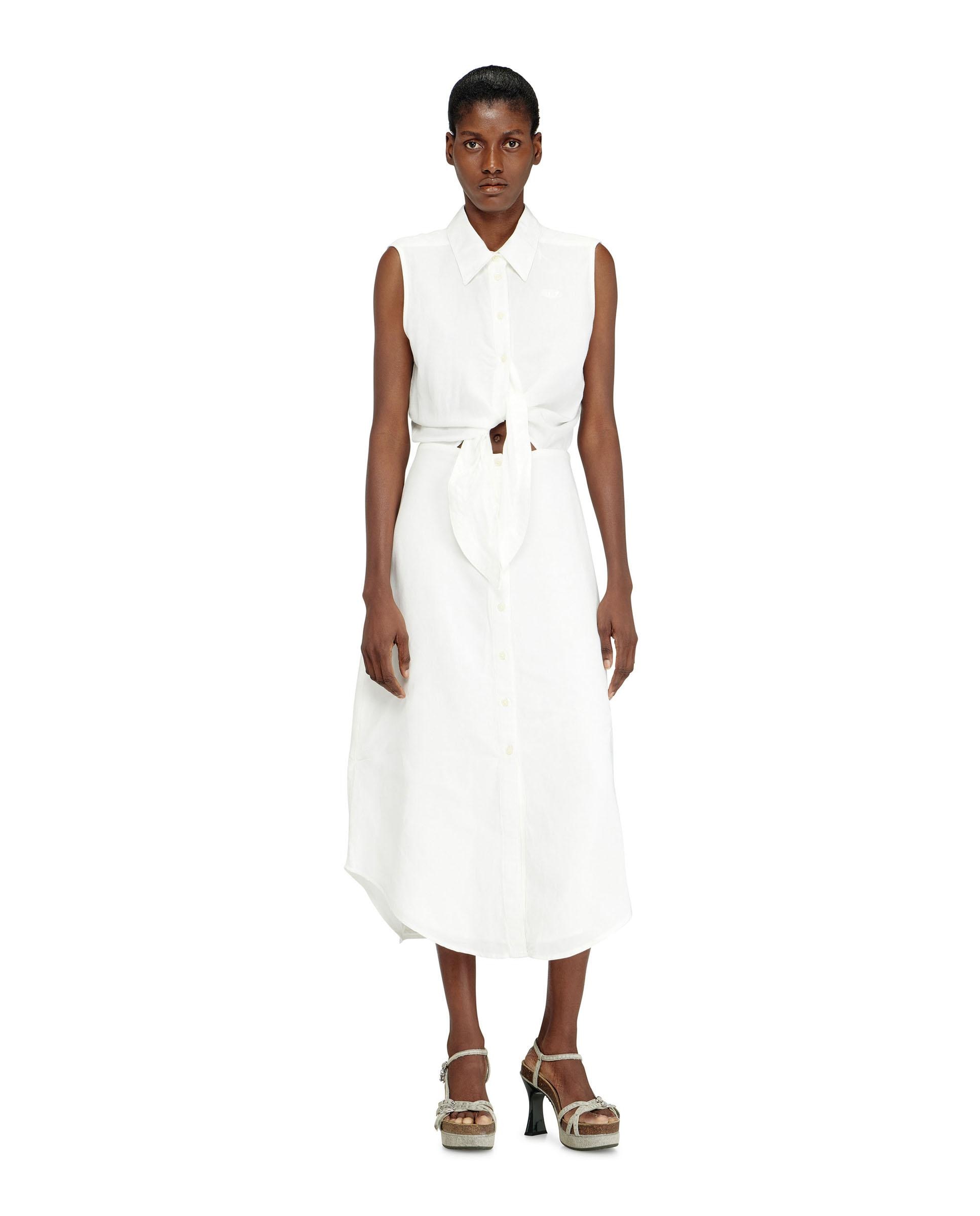 Diesel - Vestido midi DIESEL camisero sin mangas.
