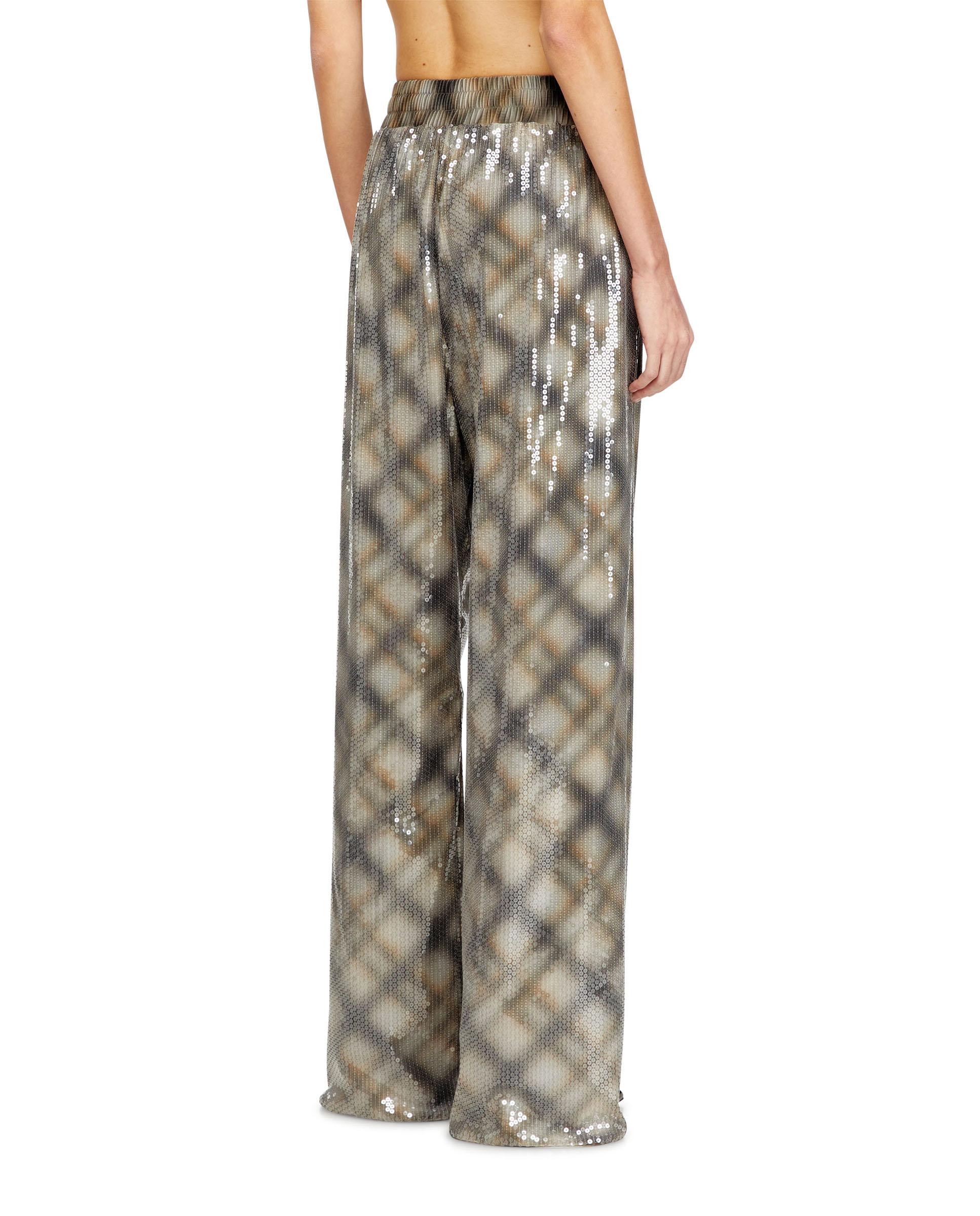 Pantalón ancho de mujer DIESEL con lentejuelas transparentes - Multicolor Multicolor-2