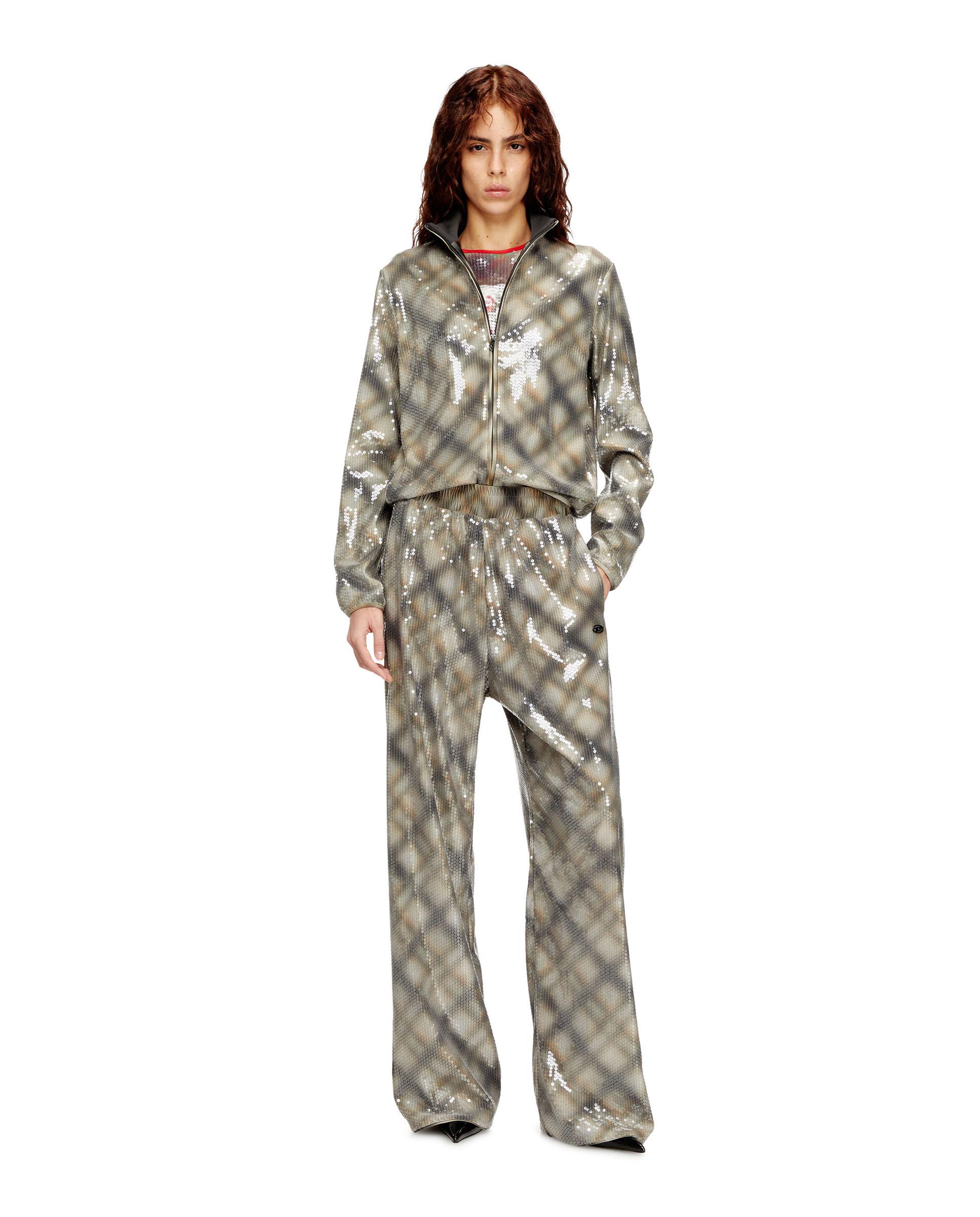 Pantalón ancho de mujer DIESEL con lentejuelas transparentes - Multicolor Multicolor-3