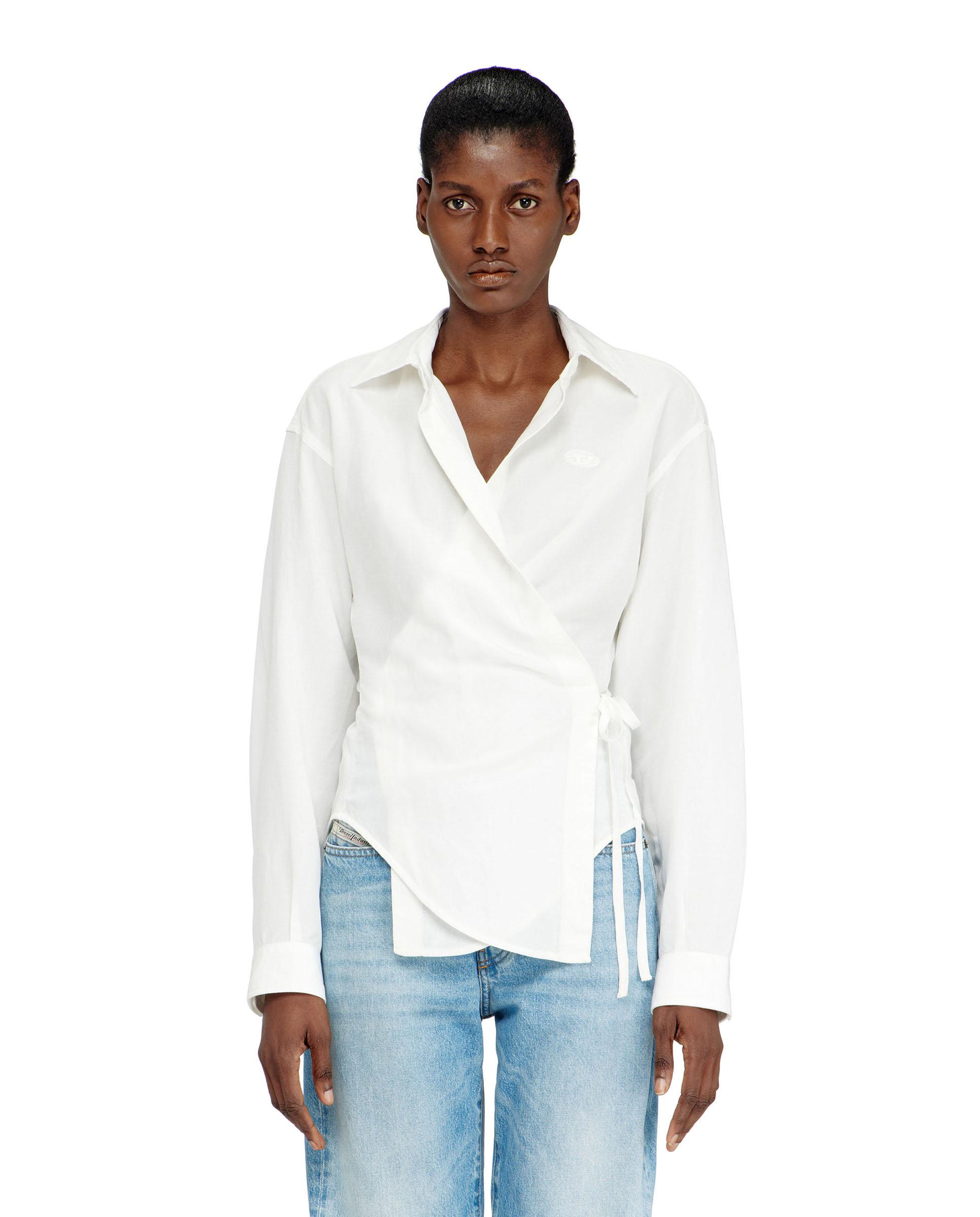 Diesel - Camisa de mujer DIESEL de manga larga con diseño cruzado.