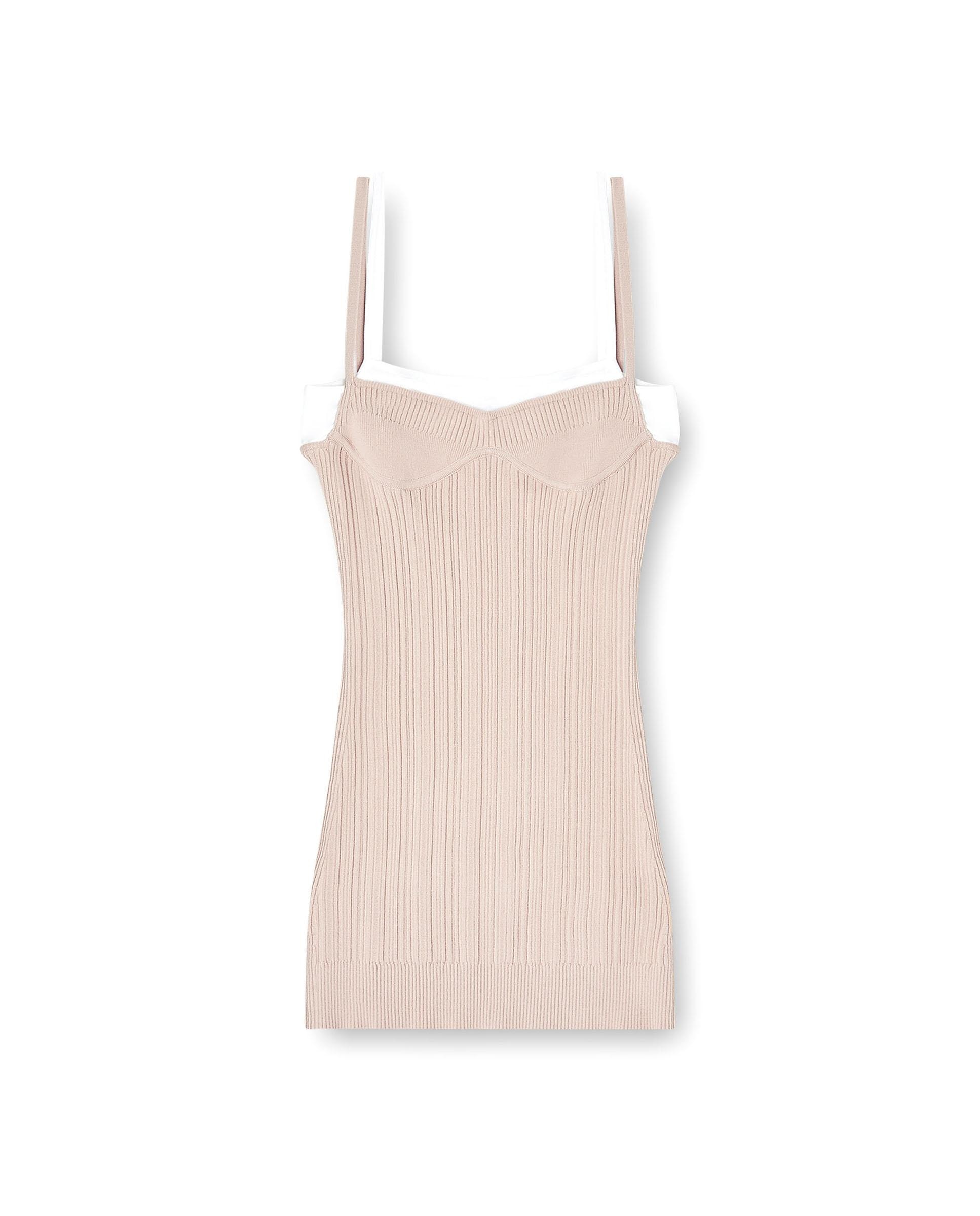 Vestido corto de tirantes con efecto de capas - Diesel - Rosa claro Rosa claro-5