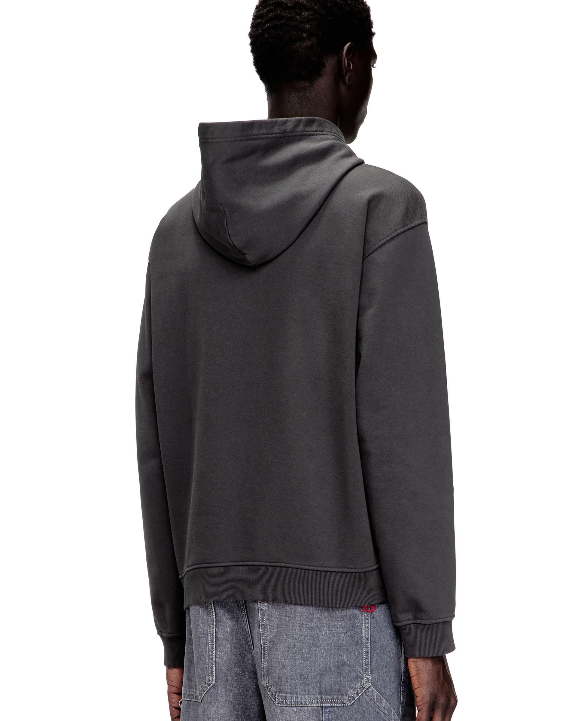 Sudadera con capucha de hombre de algodón con aplique de D - Diesel - Gris oscuro Gris oscuro-2