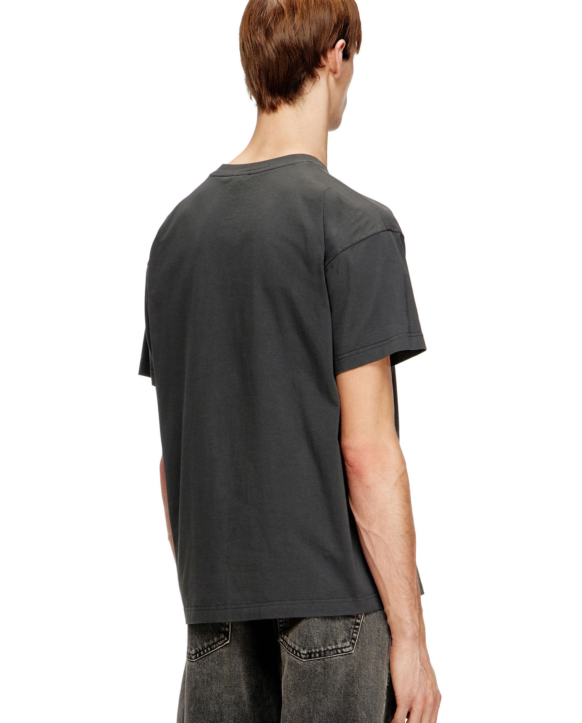 Camiseta de manga corta de hombre regular con aplique de D - Diesel - Gris oscuro Gris oscuro-2