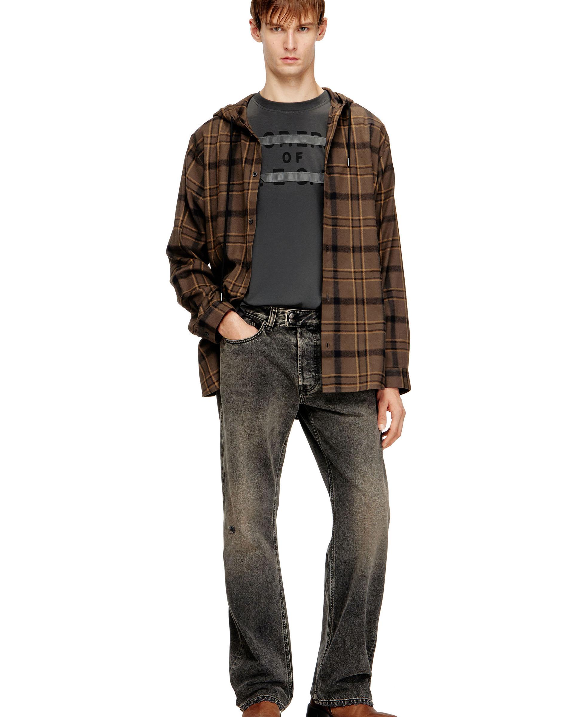 Camiseta de manga corta de hombre regular con aplique de D - Diesel - Gris oscuro Gris oscuro-3