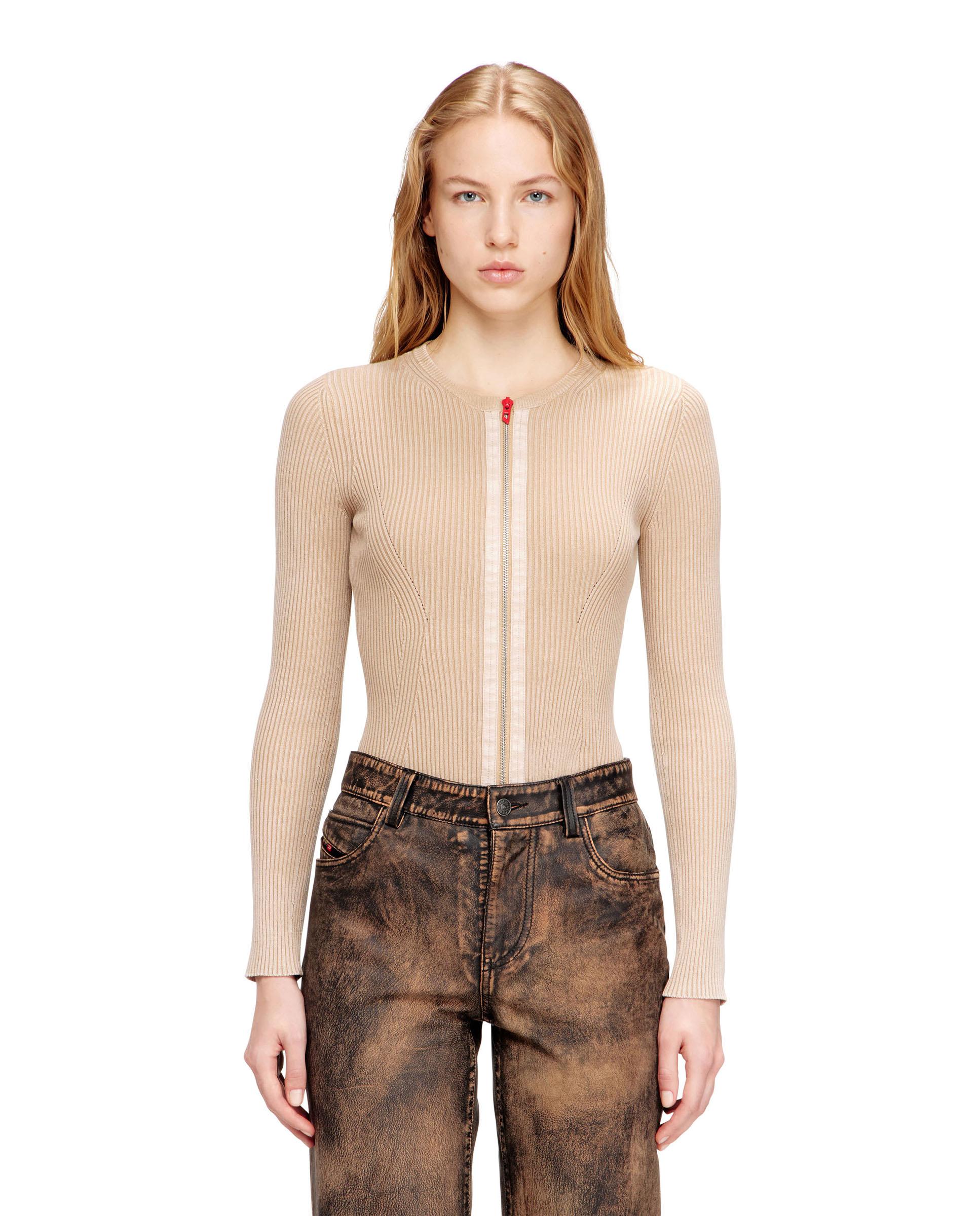 Cardigans de mujer DIESEL de punto ajustado - Beige Beige-1