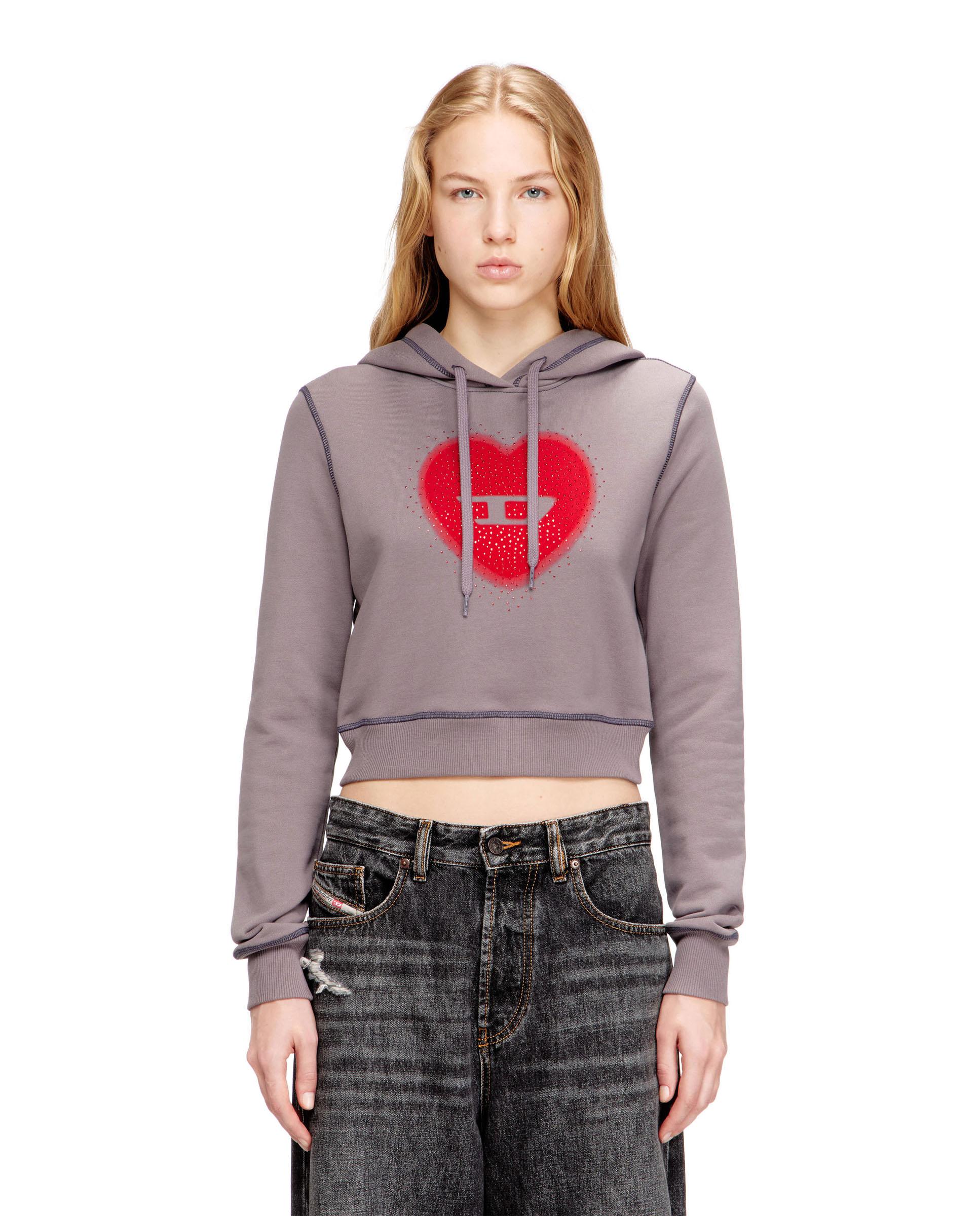 Sudadera de mujer DIESEL con capucha y motivo gráfico - Gris Gris-1