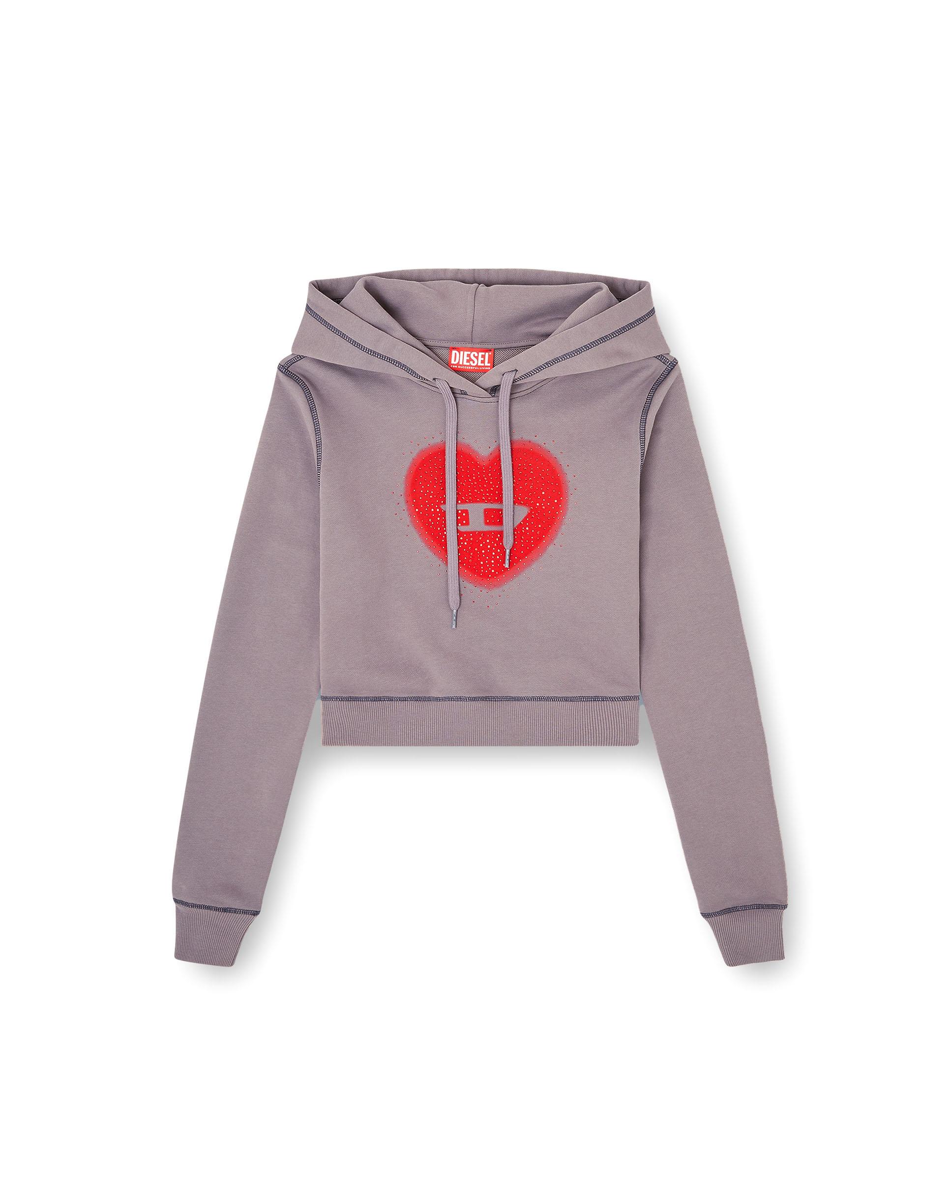 Sudadera de mujer DIESEL con capucha y motivo gráfico - Gris Gris-4