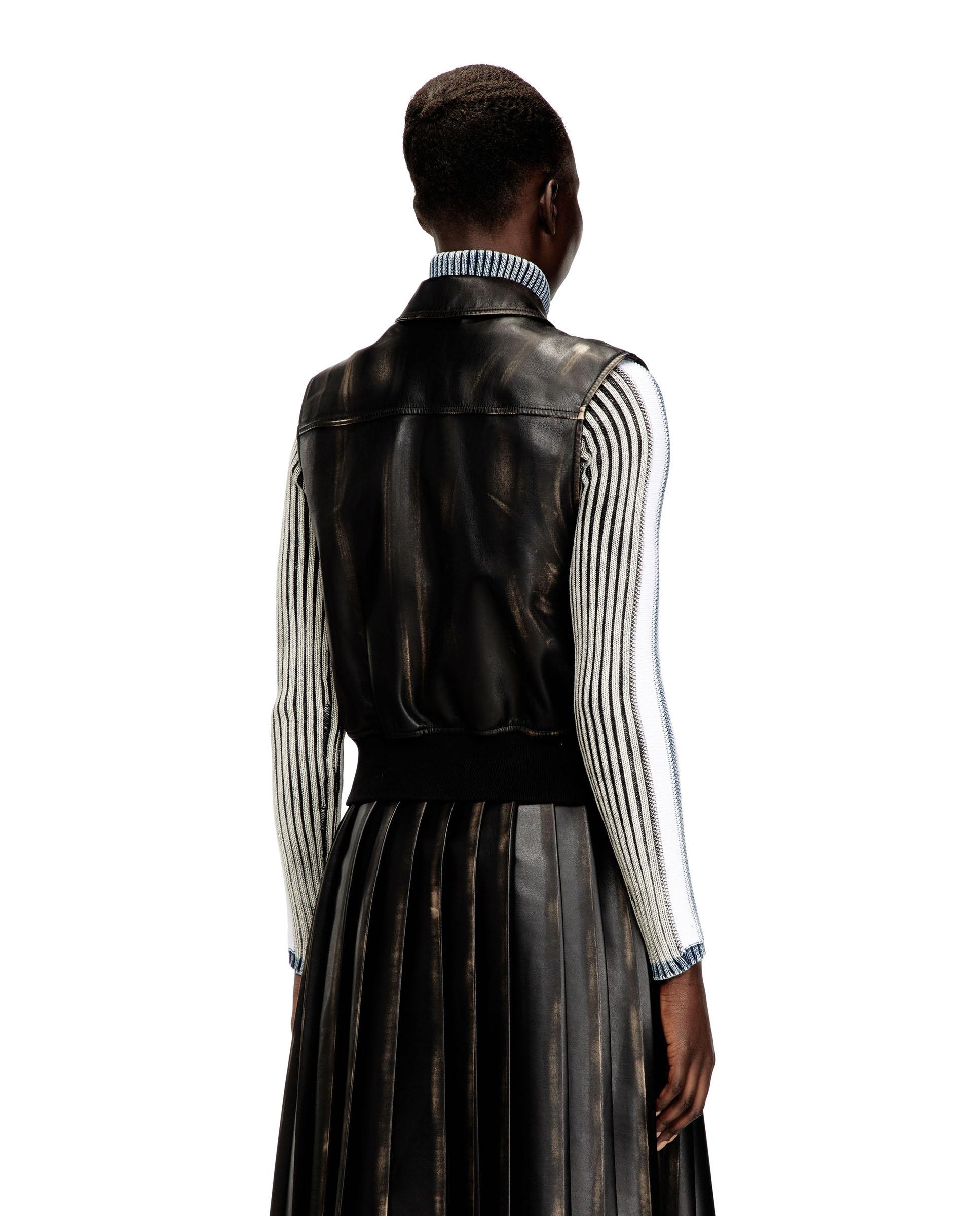 Cazadora de Piel de mujer DIESEL tipo bomber sin mangas - Negro Negro-2