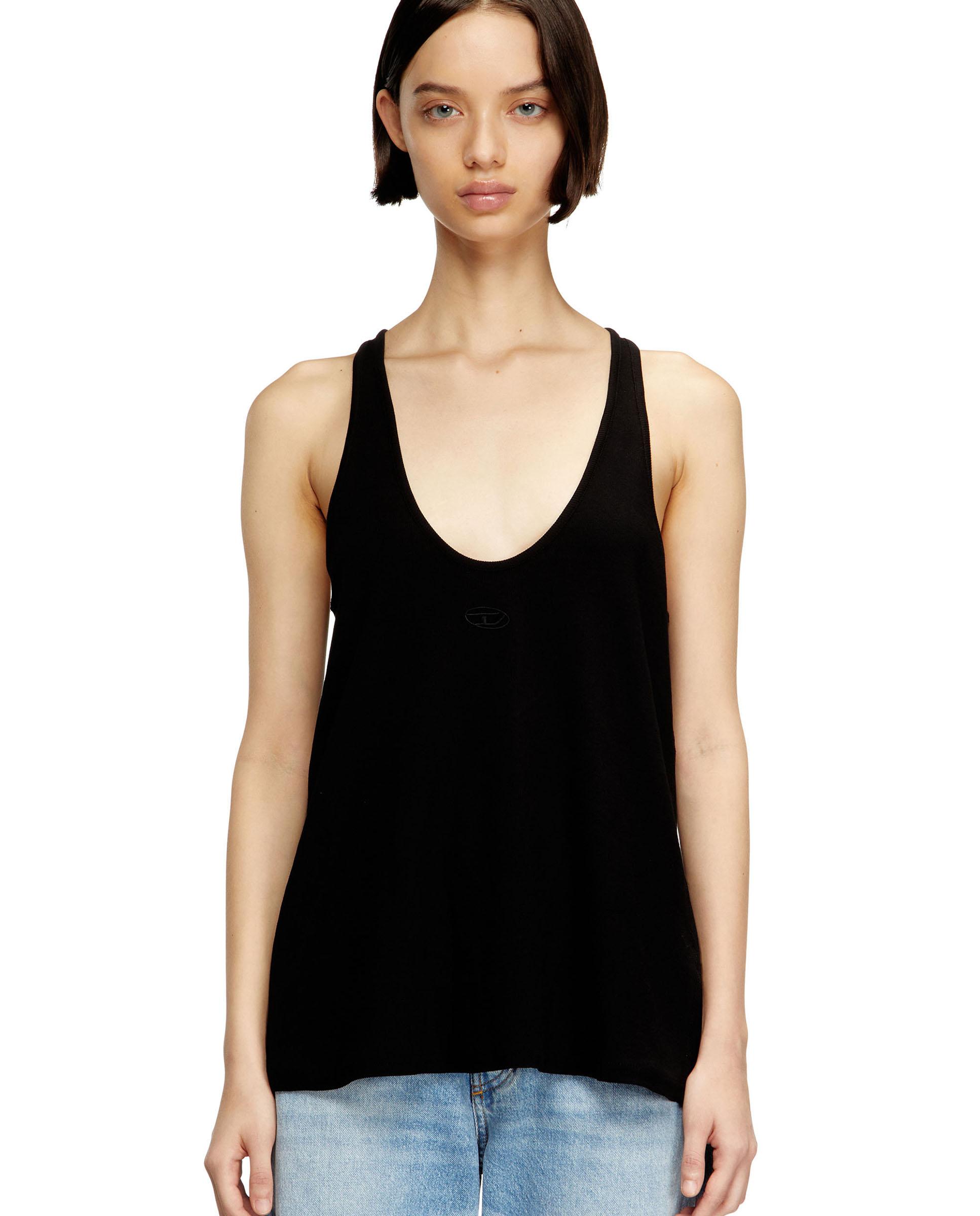 Camiseta de mujer sin mangas y cuello redondeado - Diesel - Negro Negro-1