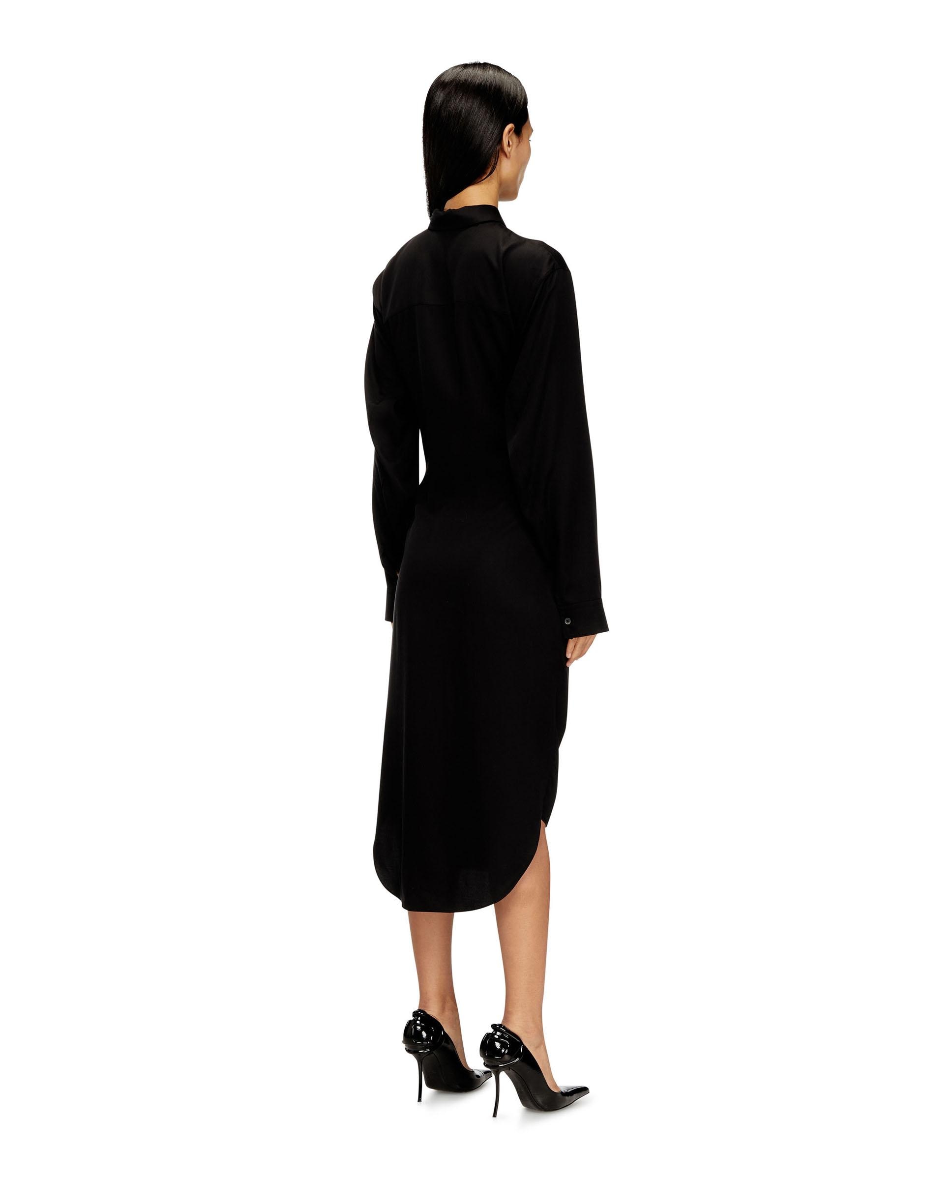 Vestido midi DIESELcon panel frontal retorcido - Negro Negro-2