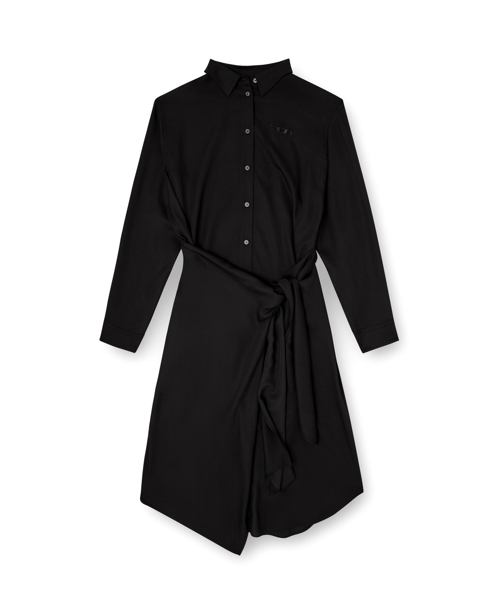 Vestido midi DIESELcon panel frontal retorcido - Negro Negro-5