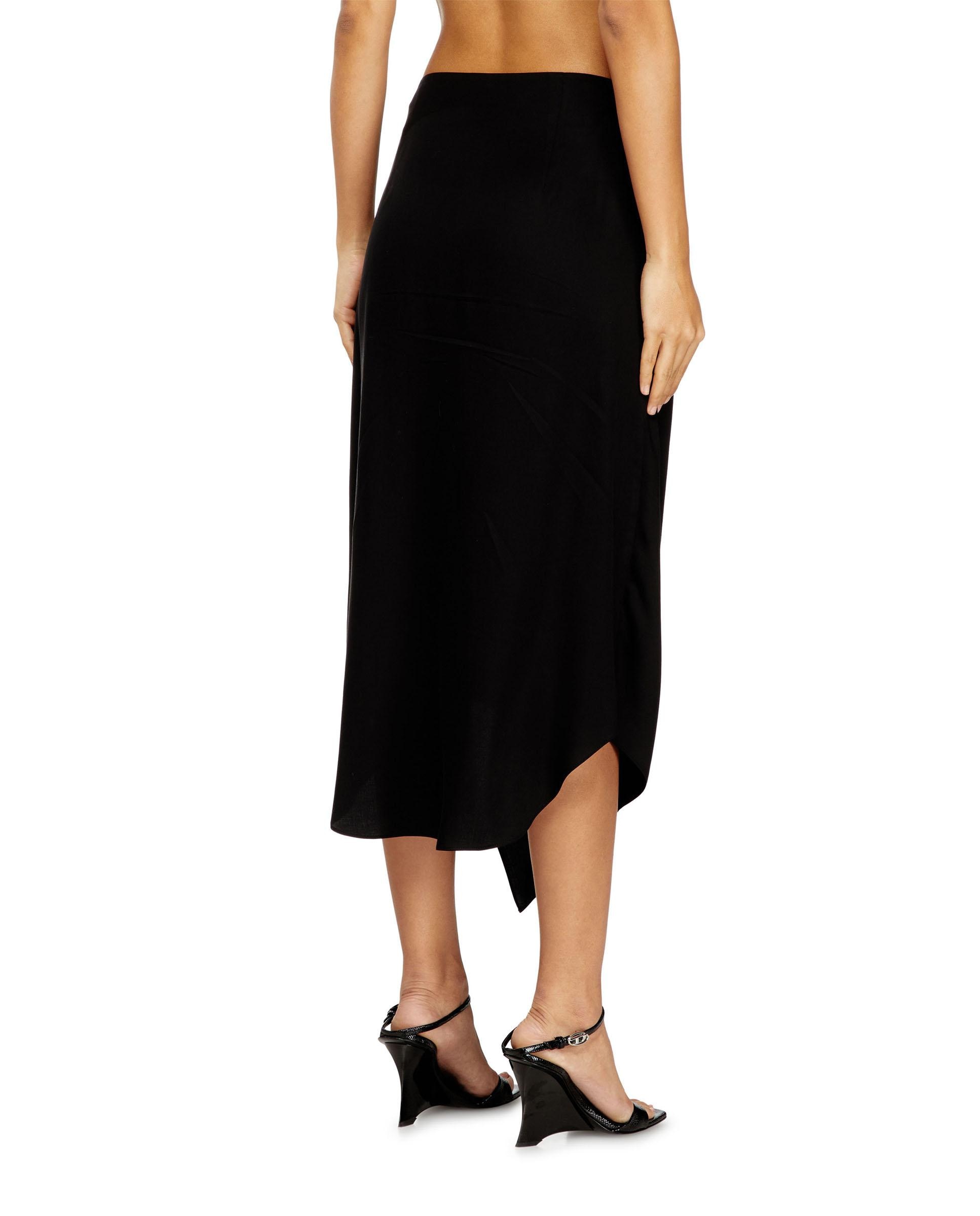 Falda midi DIESEL asimétrica con detalle anudado - Negro Negro-2