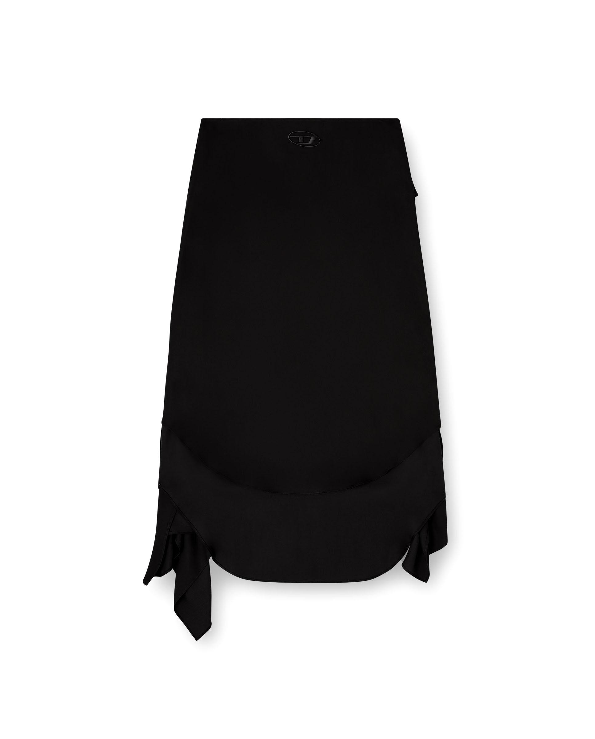 Falda midi DIESEL asimétrica con detalle anudado - Negro Negro-4