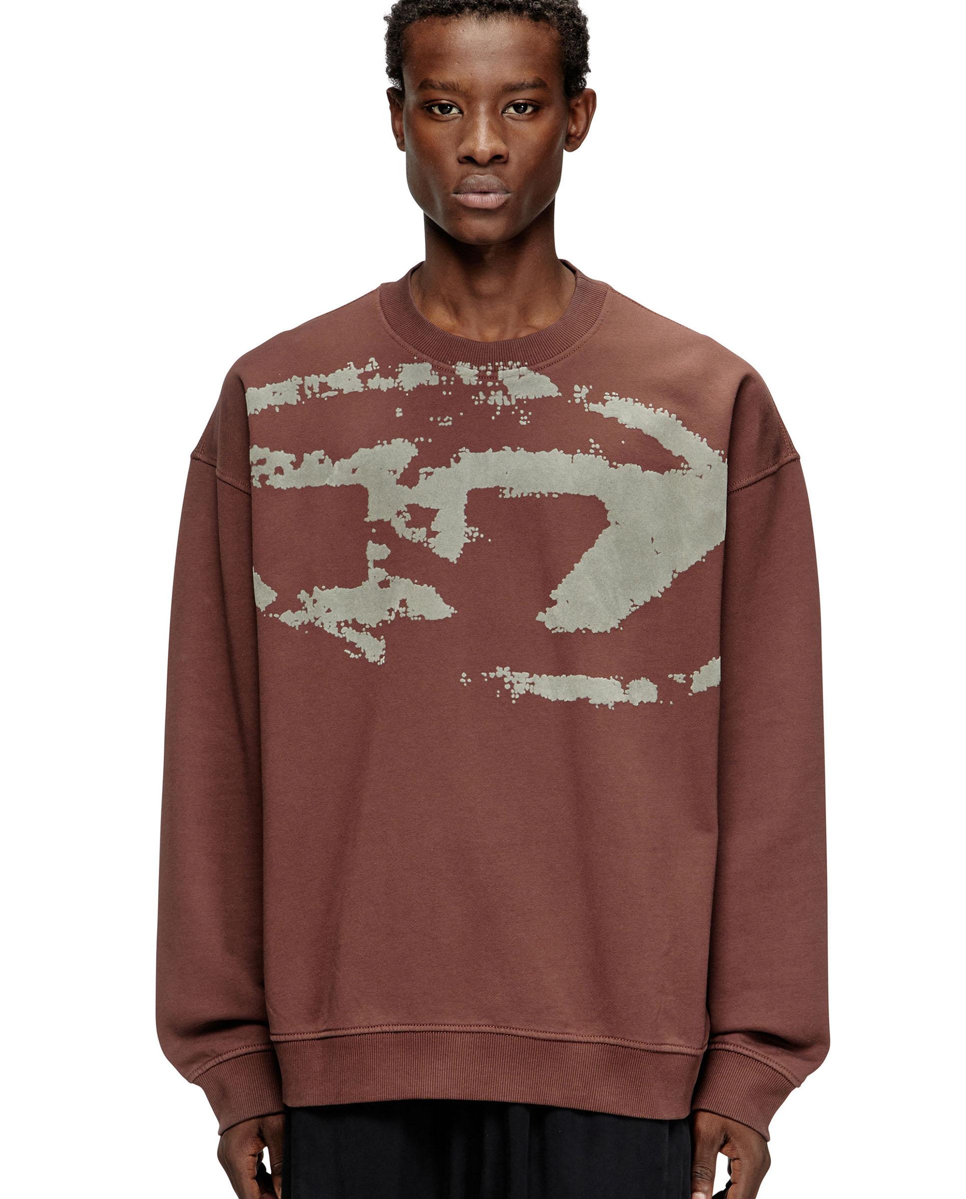 Imagen 0 de Sudadera sin capucha de hombre DIESEL con logo frontal Marrón