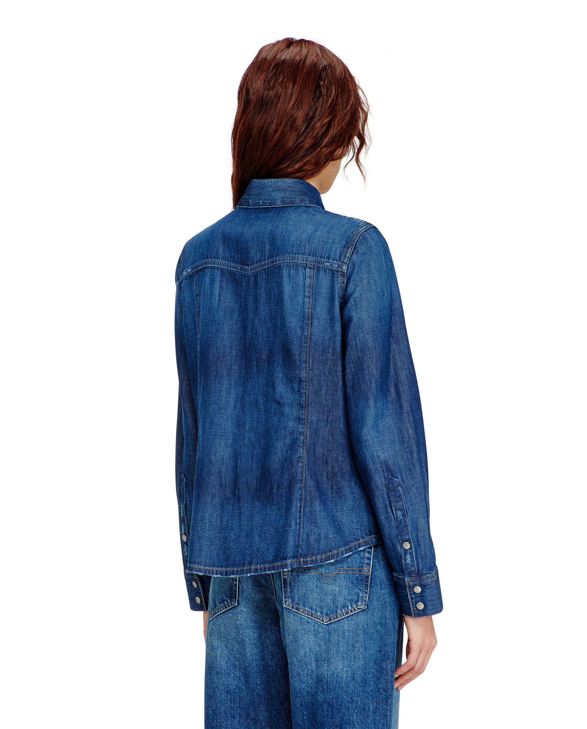Camisa de mujer vaquera 100% algodón - Diesel - Azul marino Azul marino-2