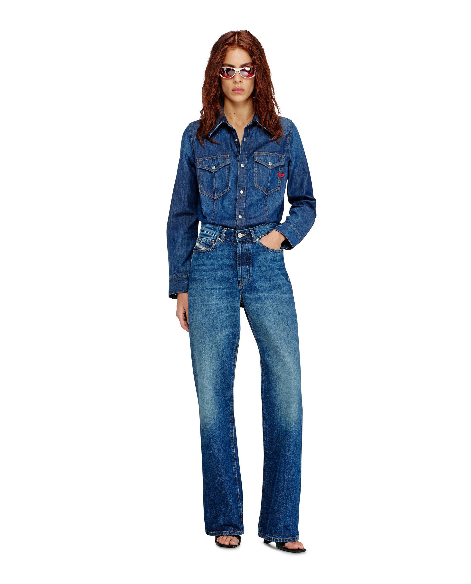 Camisa de mujer vaquera 100% algodón - Diesel - Azul marino Azul marino-3