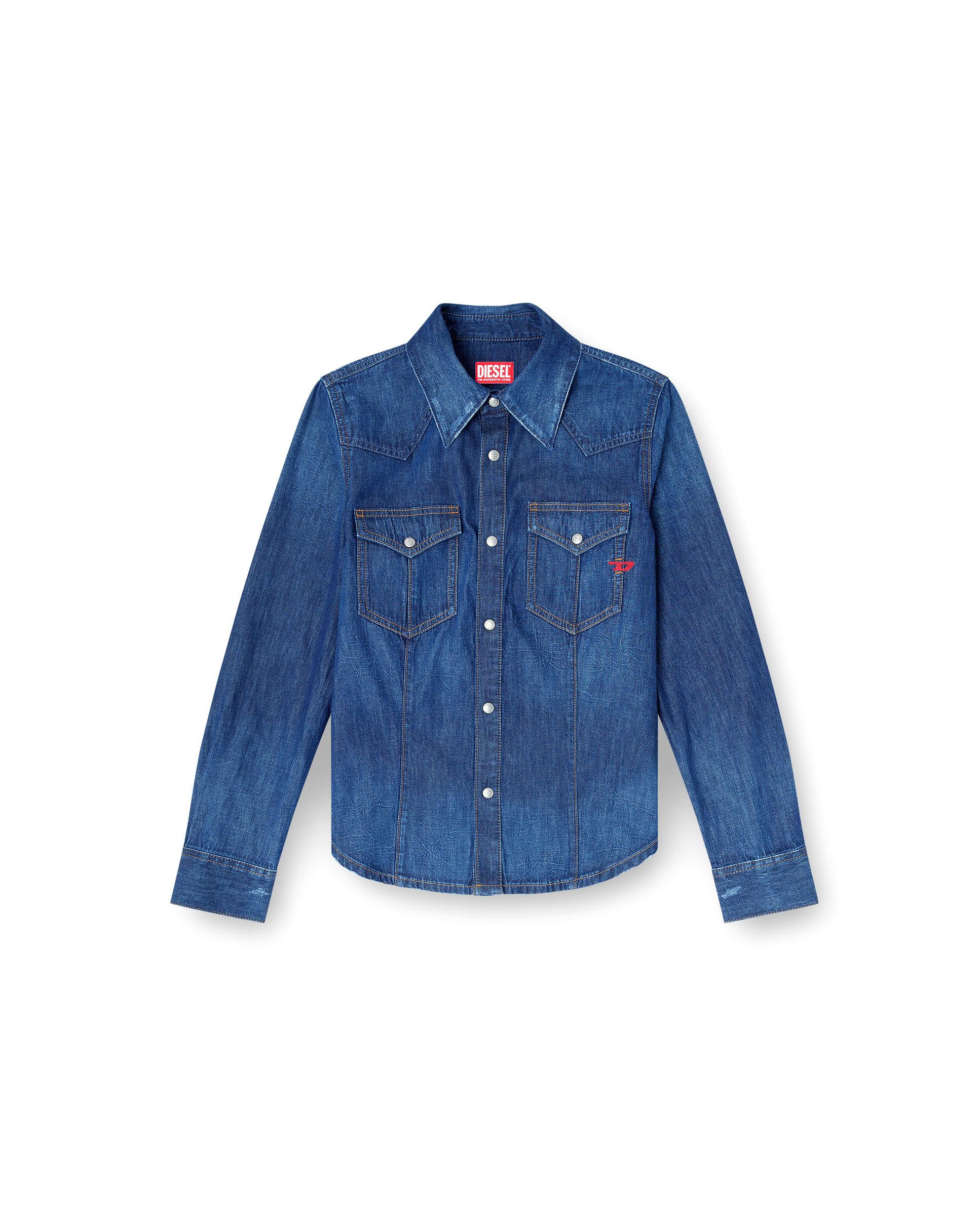 Camisa de mujer vaquera 100% algodón - Diesel - Azul denim Azul denim-4