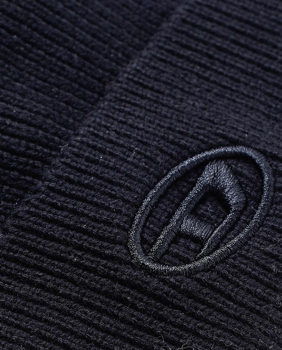 Gorro en canalé con la d bordada - Diesel - Negro Negro-3
