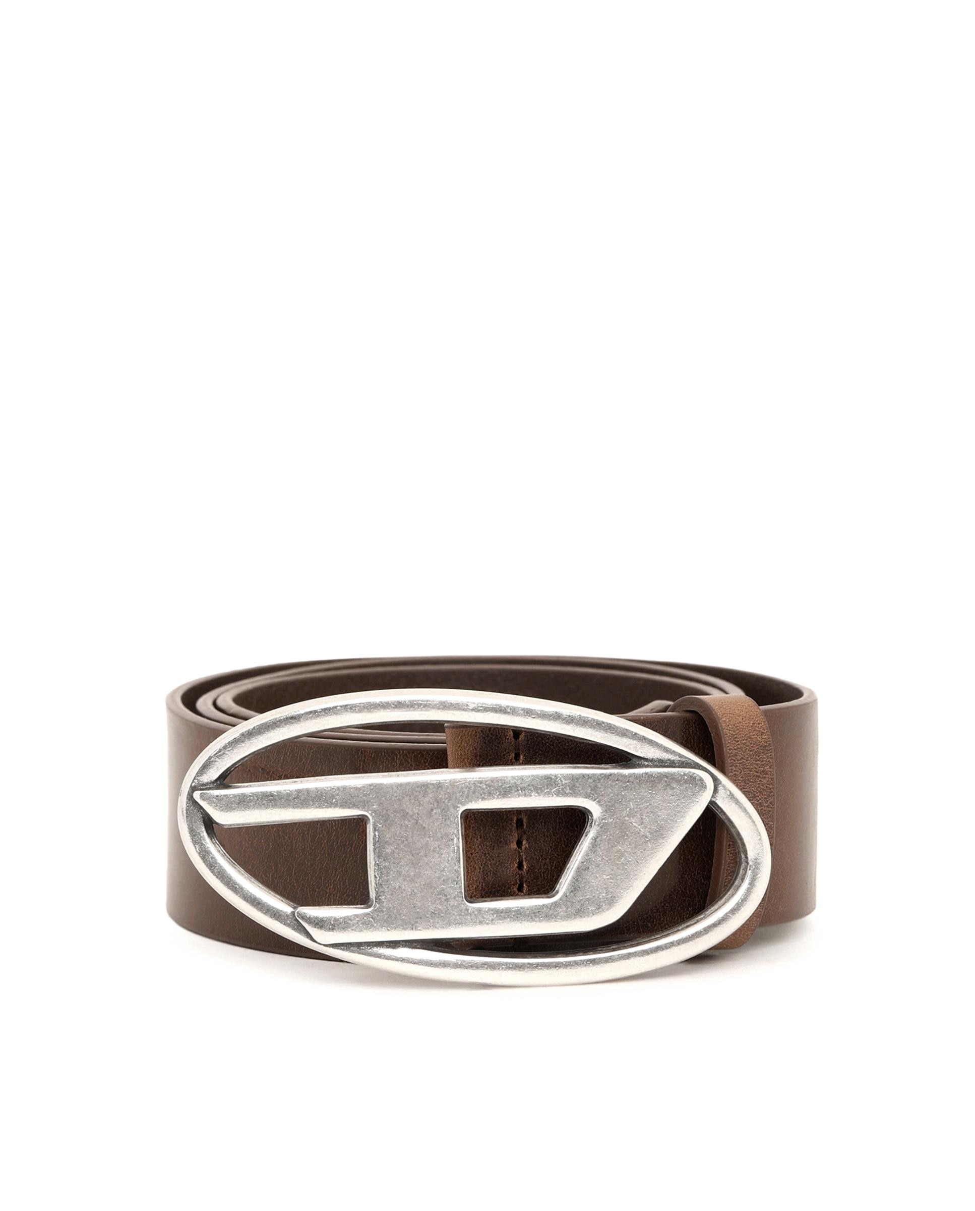 Imagen 0 de Cinturón  unisex diesel de piel con hebilla metálica Marrón