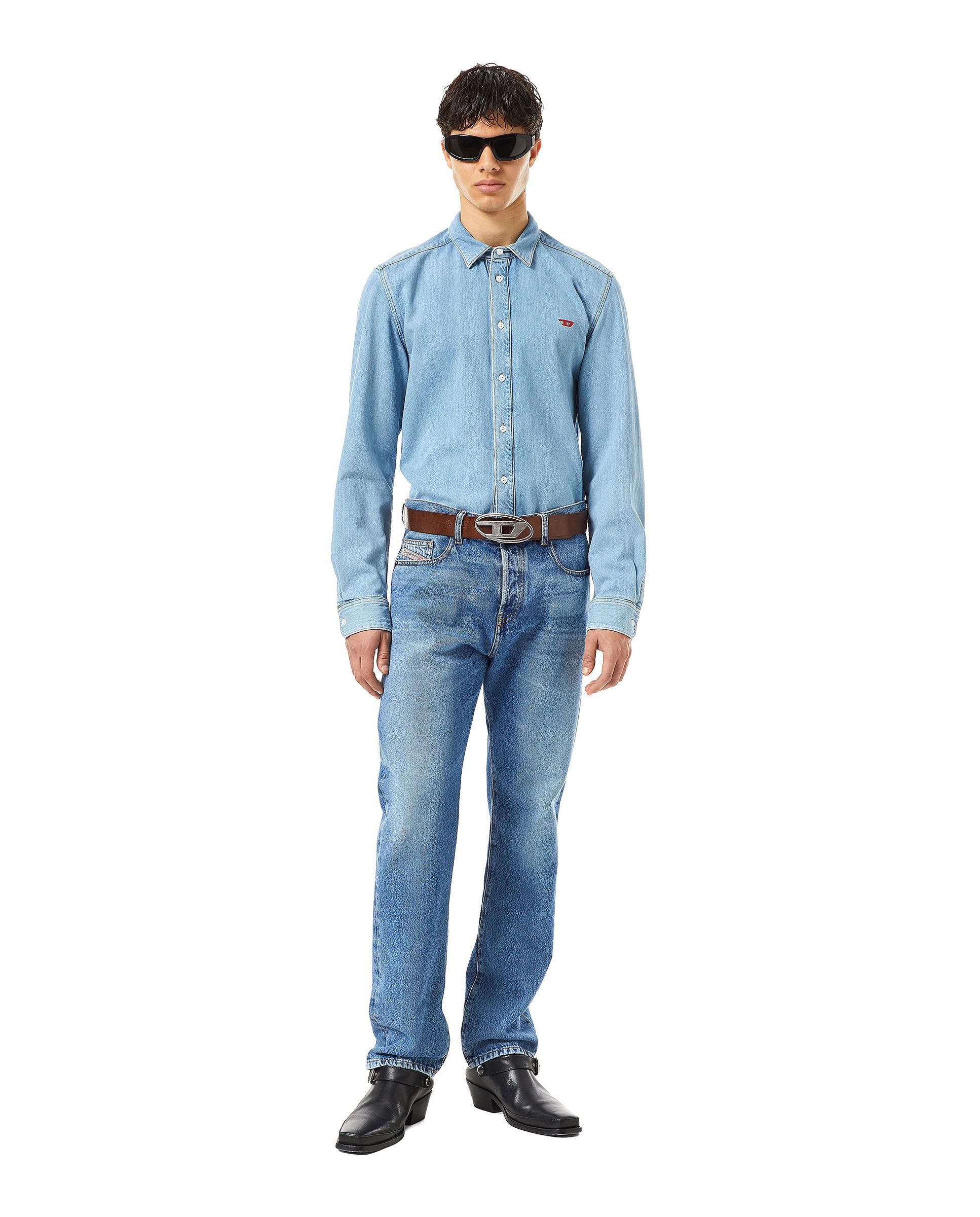 Cinturón unisex diesel de piel con hebilla metálica - Marrón Marrón-2