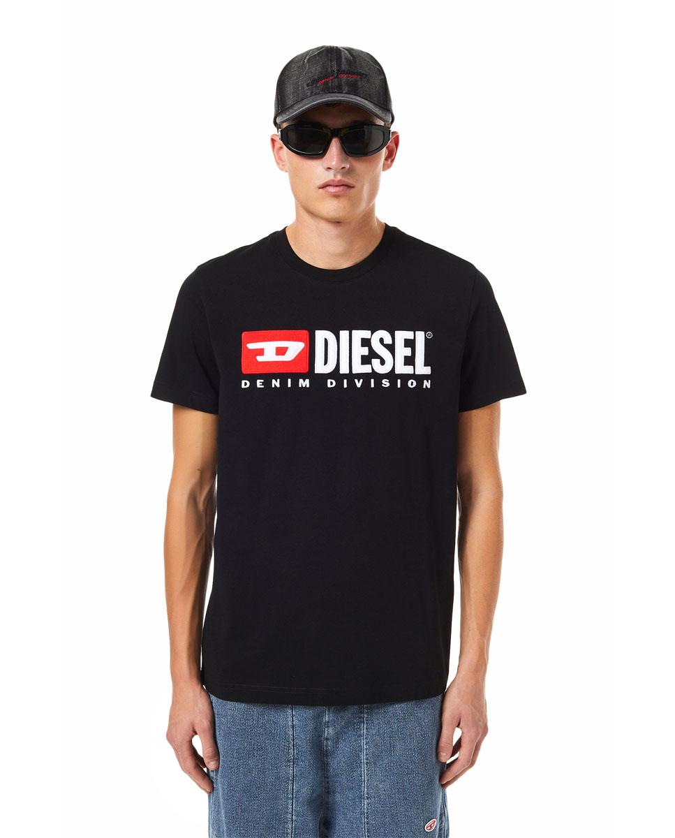 Diesel - Camiseta de hombre de manga corta y dibujo frontal.