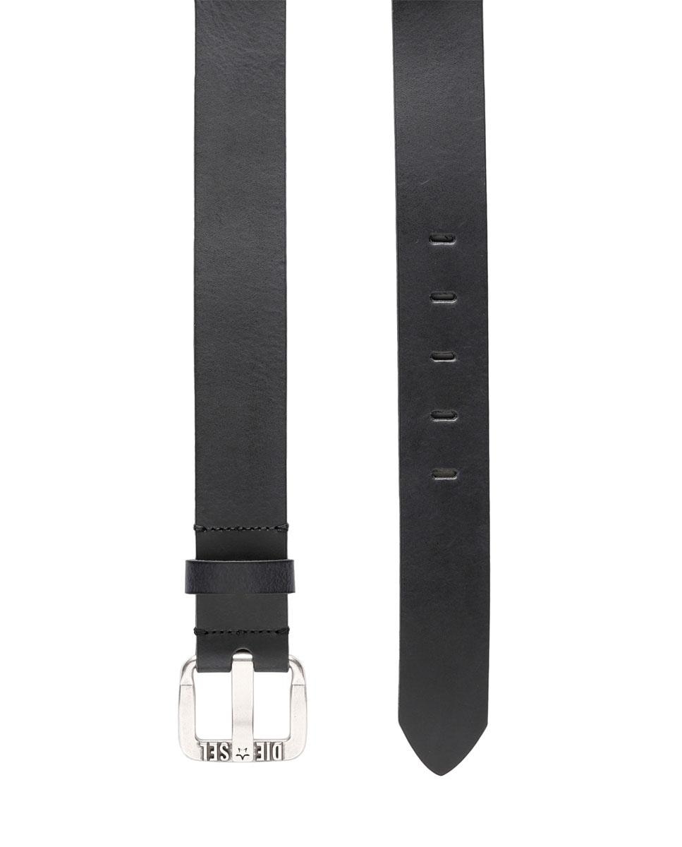 Imagen 2 de Cinturón de hombre de piel con hebilla con logo - Diesel - Negro Negro