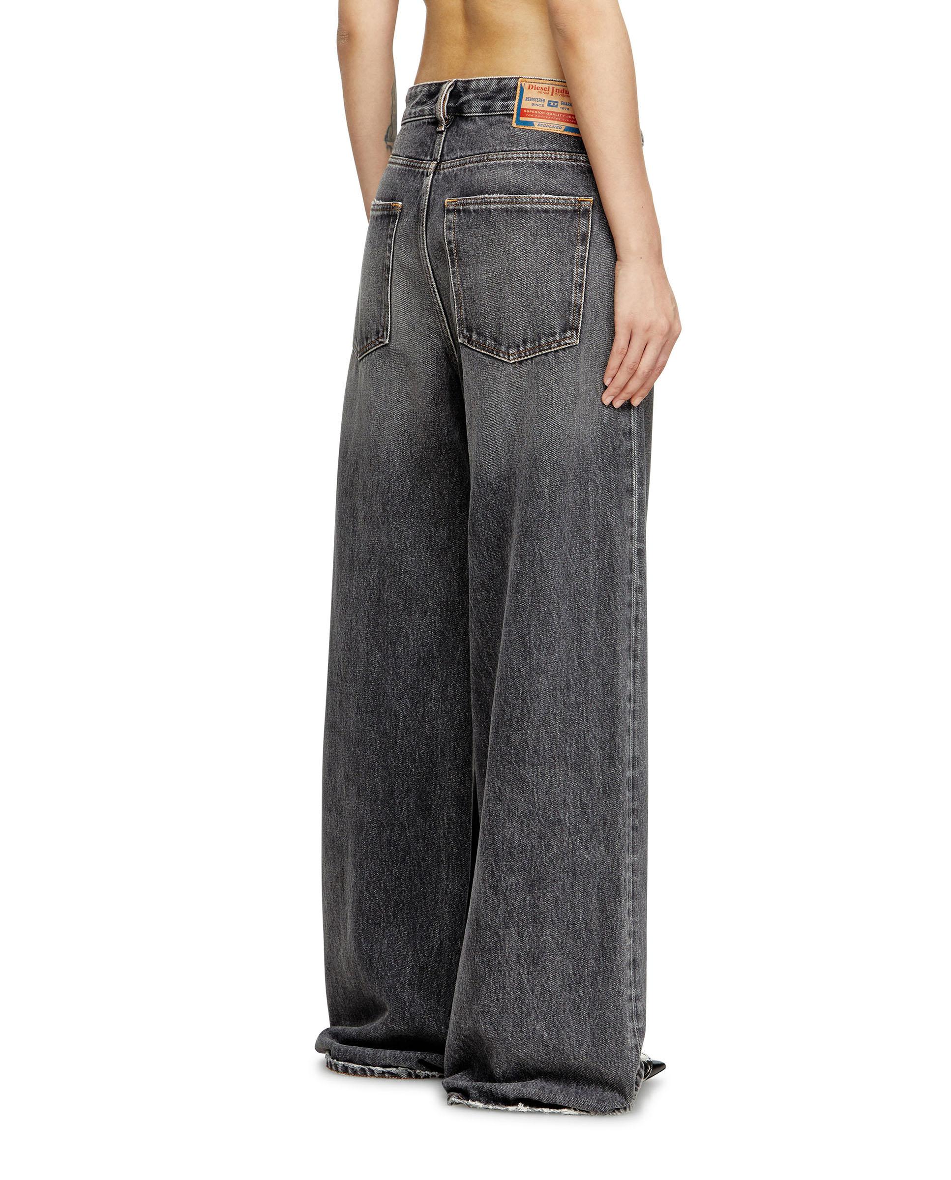 Vaqueros anchos de mujer DIESEL fit relaxed con cintura baja - Gris oscuro Gris oscuro-2