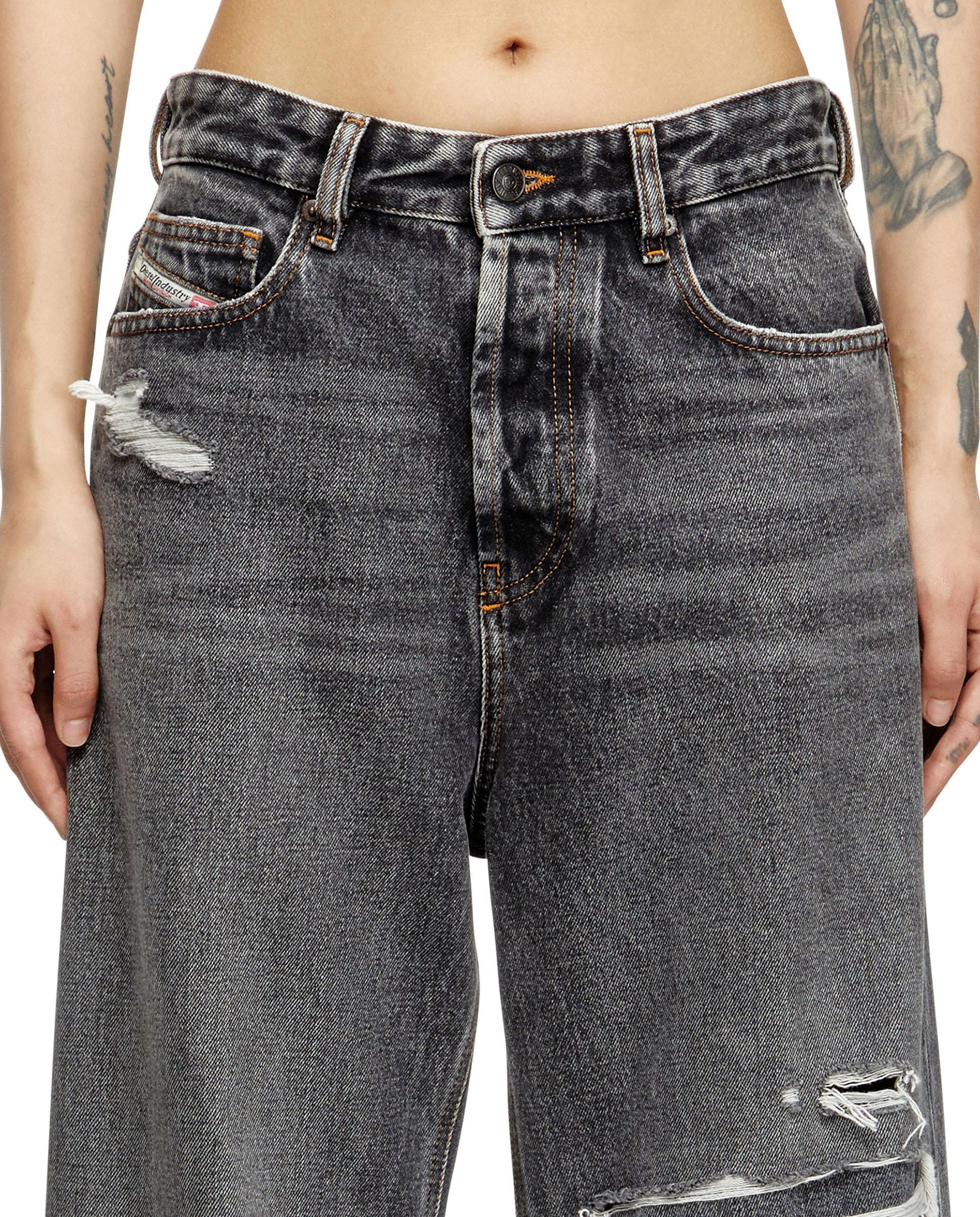 Vaqueros anchos de mujer DIESEL fit relaxed con cintura baja - Gris oscuro Gris oscuro-3