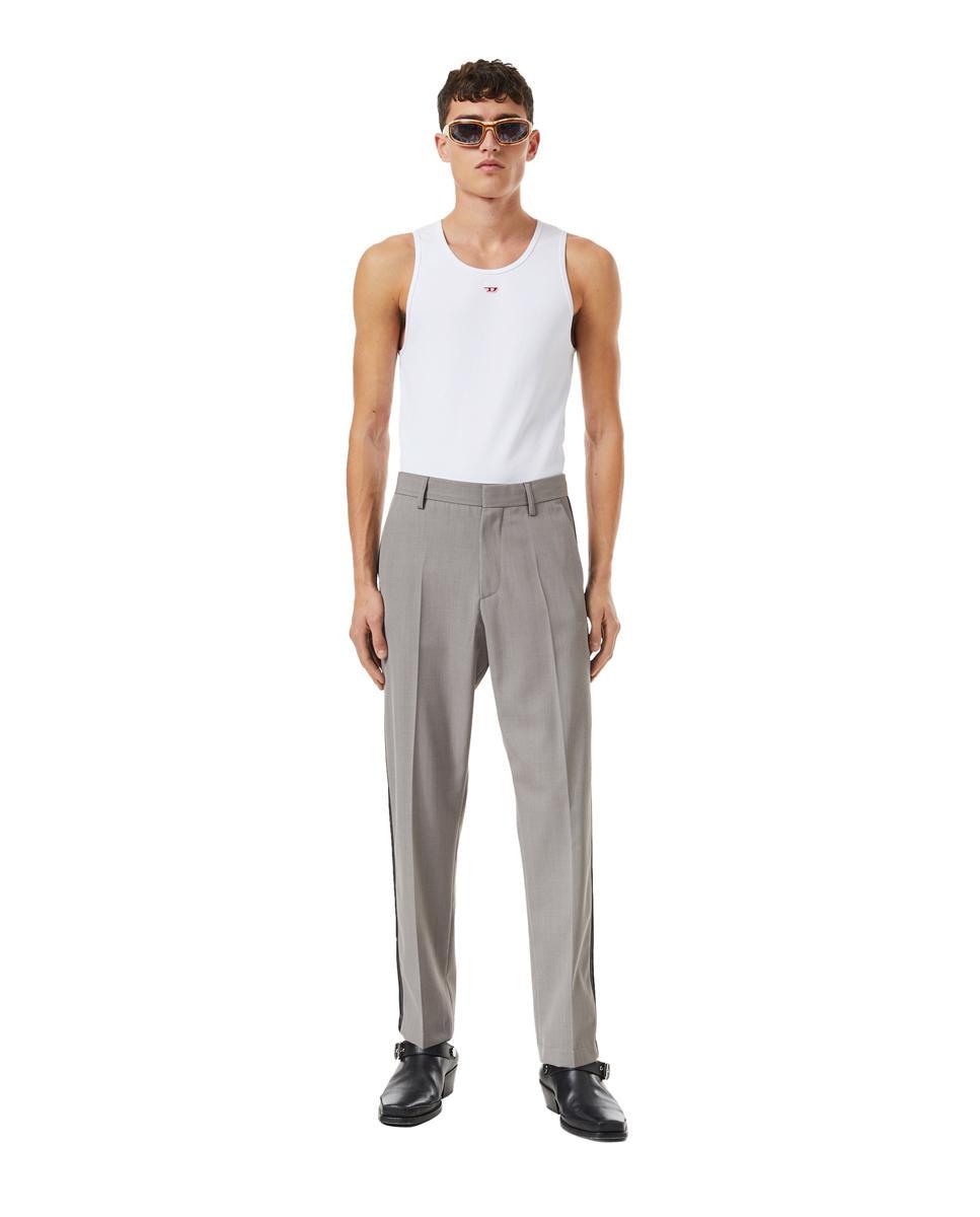 Diesel - Camiseta de hombre de tirantes con D bordada en contraste.