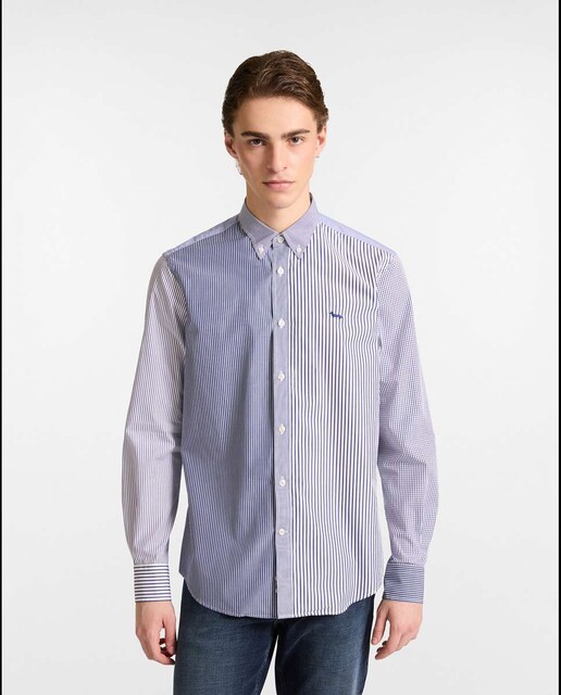 Imagen 0 de Camisa de hombre patchwork de ocho tejidos